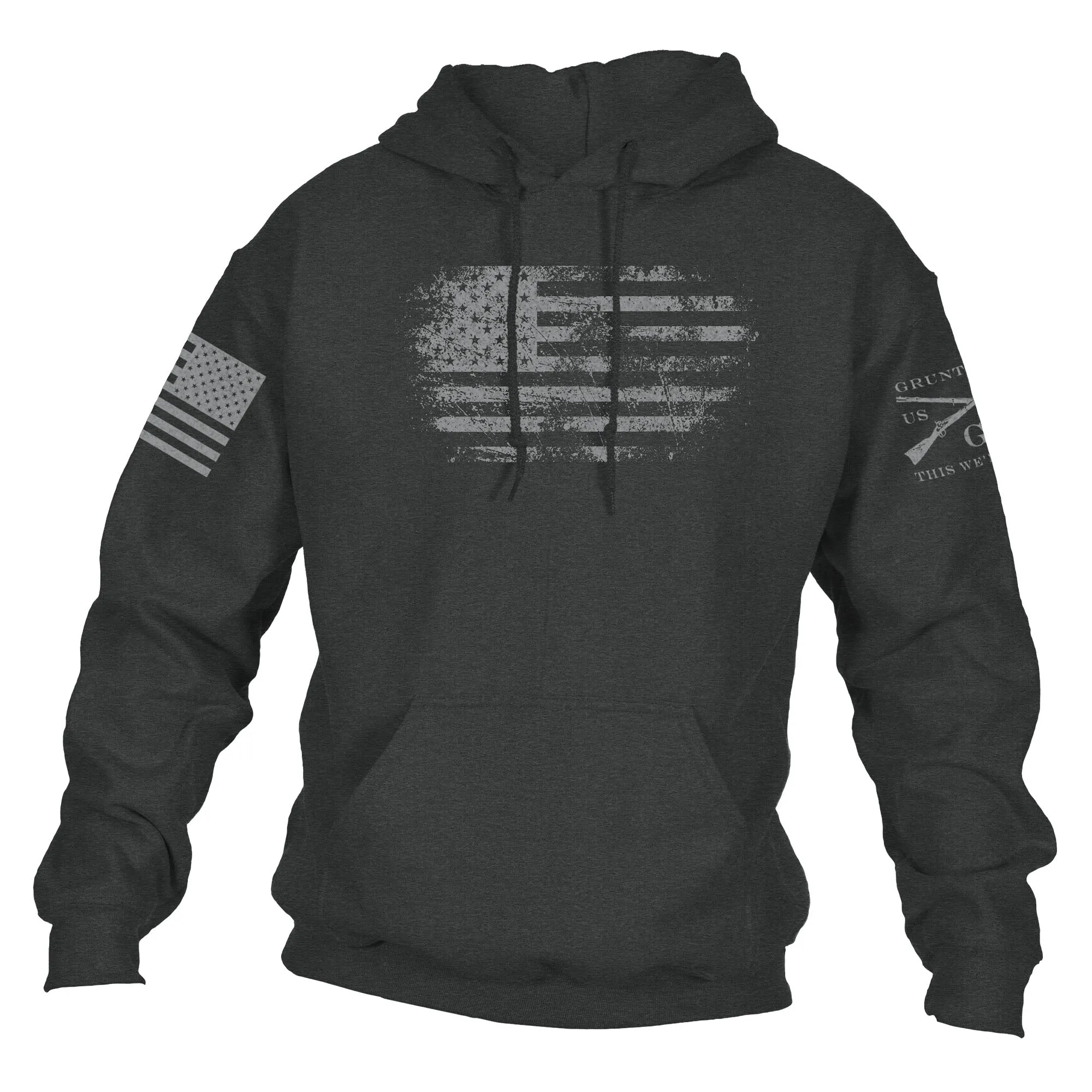 Vintage American Hoodie - Dark Heather sold by Grunt Style