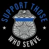 Women's Blue Line Support Those Who Serve V-Neck T-Shirt - Black sold by Grunt Style