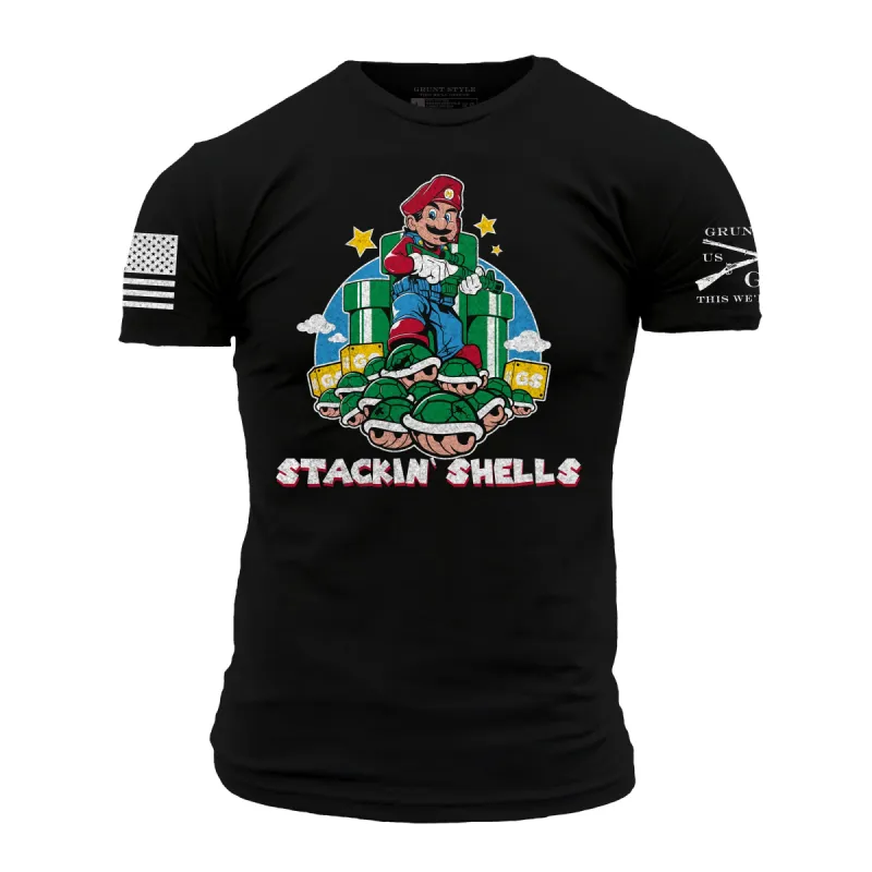 Stackin' Shells T-Shirt - Black sold by Grunt Style