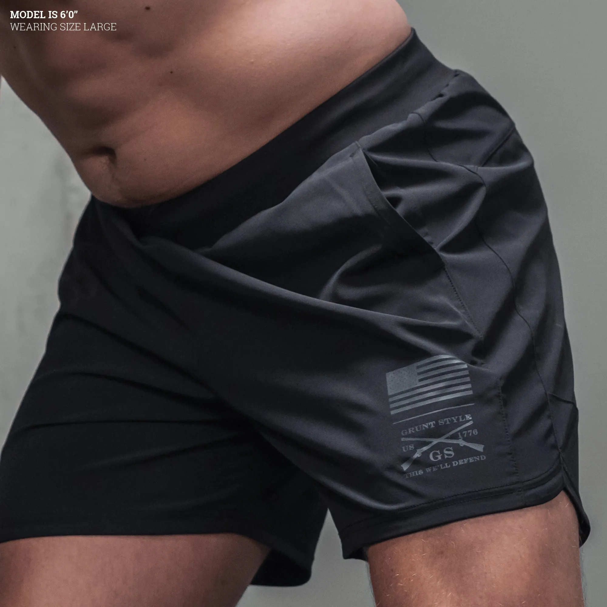 Men's Training Shorts - Black sold by Grunt Style product image thumbnail 3