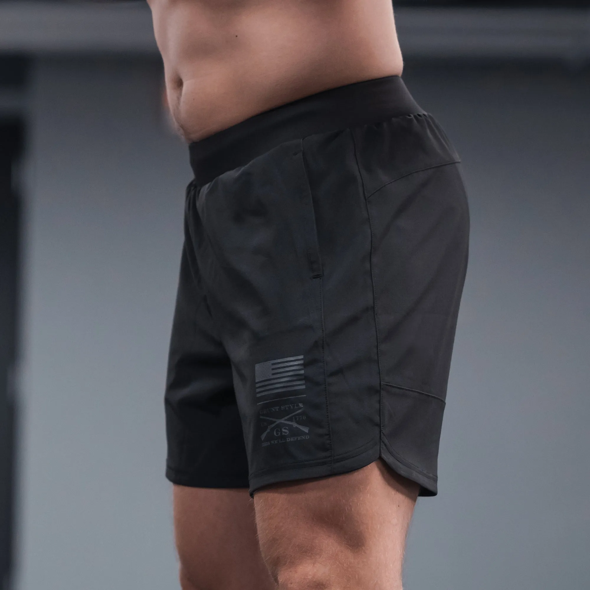 Men's Training Shorts - Black sold by Grunt Style product image thumbnail 2