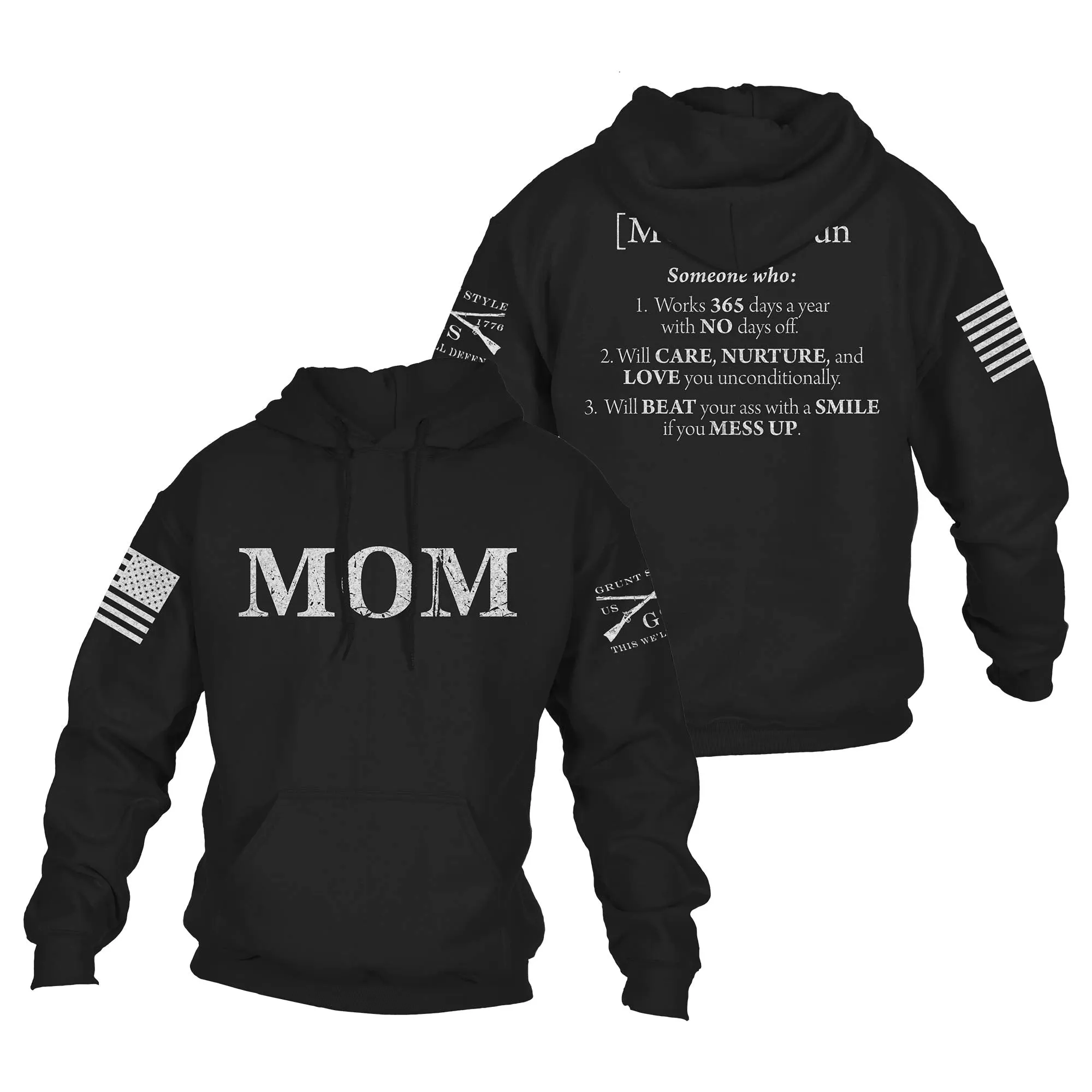 Women's Mom Defined Hoodie - Black sold by Grunt Style product image thumbnail 2