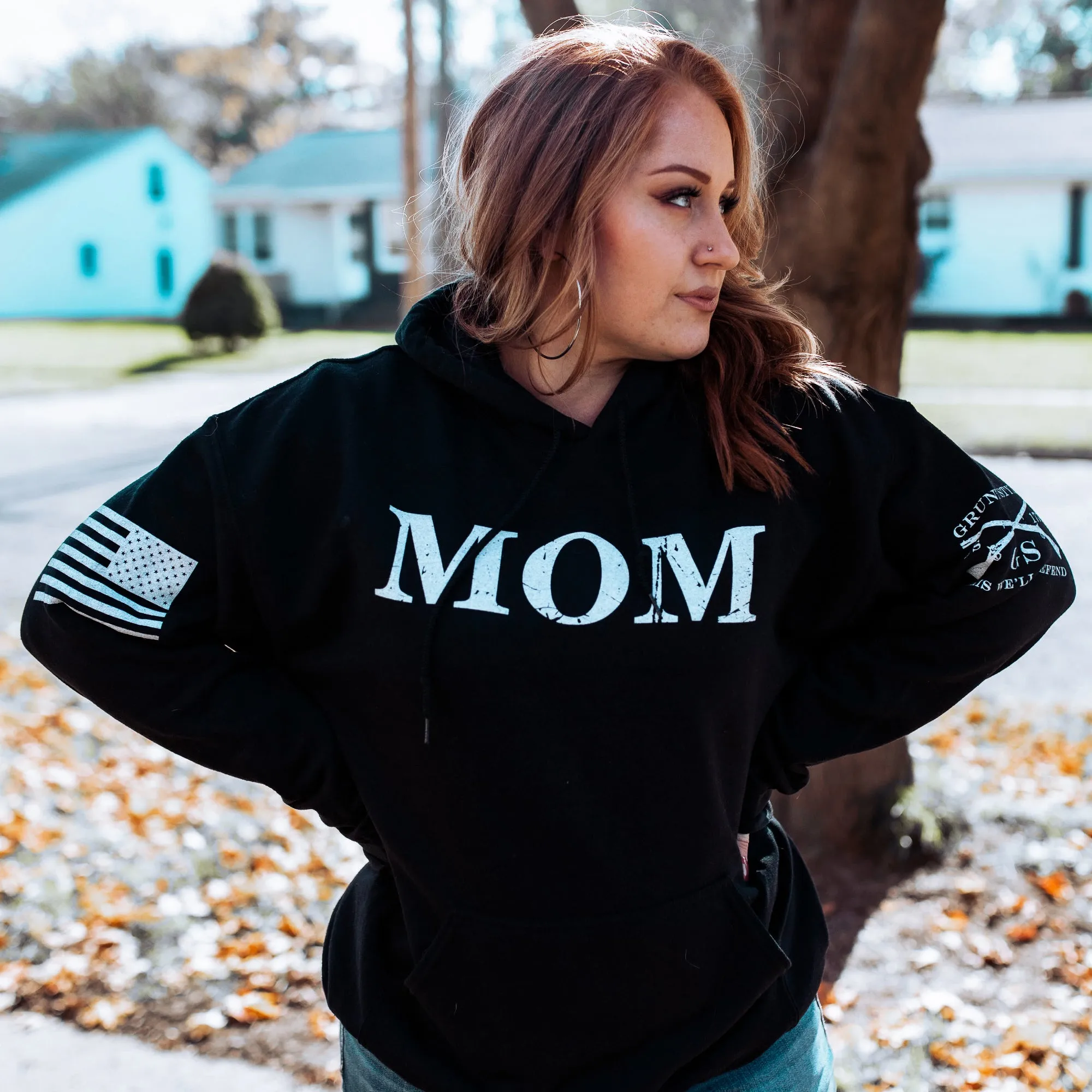 Women's Mom Defined Hoodie - Black sold by Grunt Style