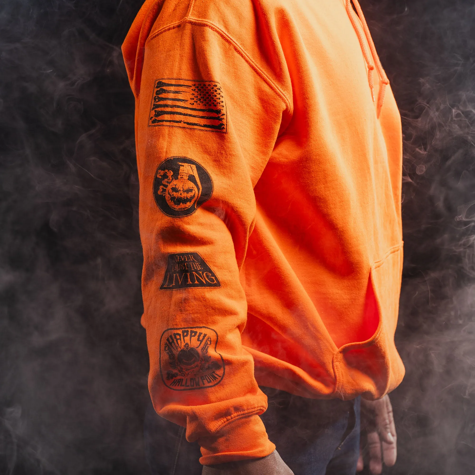 Halloween Patch Hoodie - Safety Orange sold by Grunt Style product image thumbnail 4