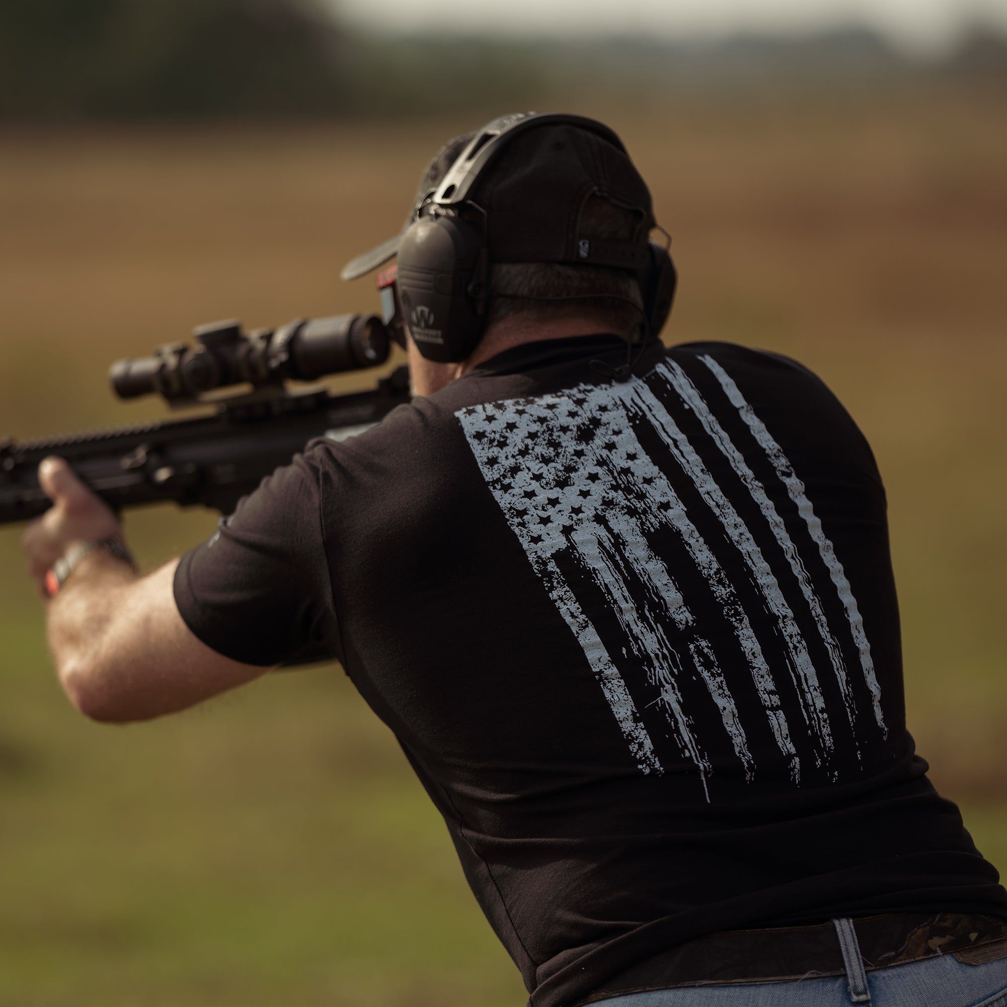 Veteran Flag T-Shirt - Black sold by Grunt Style product image thumbnail 2
