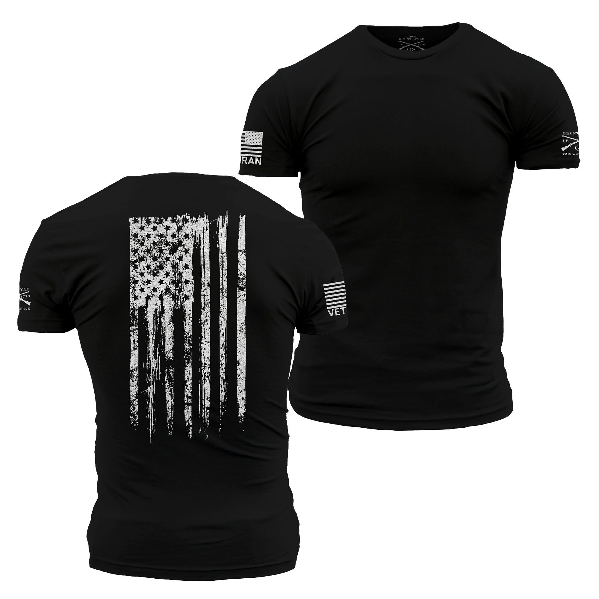 Veteran Flag T-Shirt - Black sold by Grunt Style