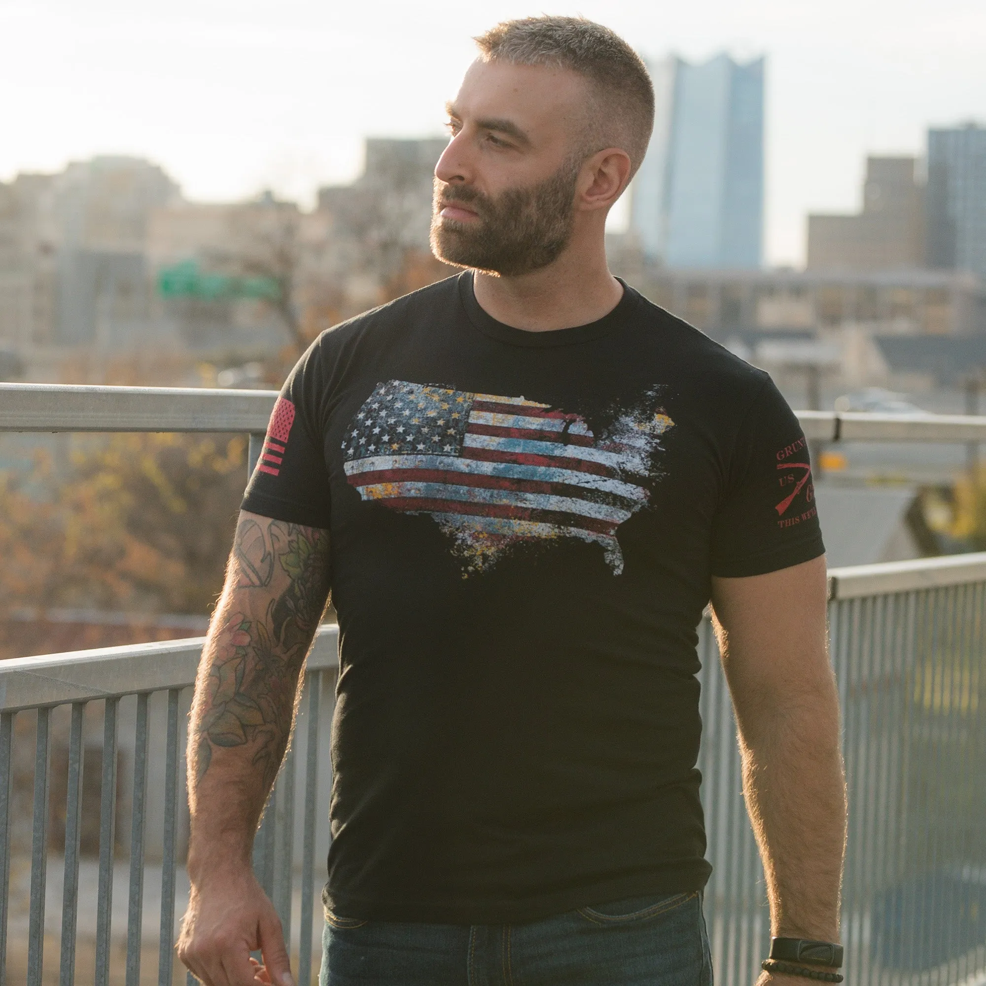 Red Blood Nation T-Shirt - Black sold by Grunt Style product image thumbnail 3