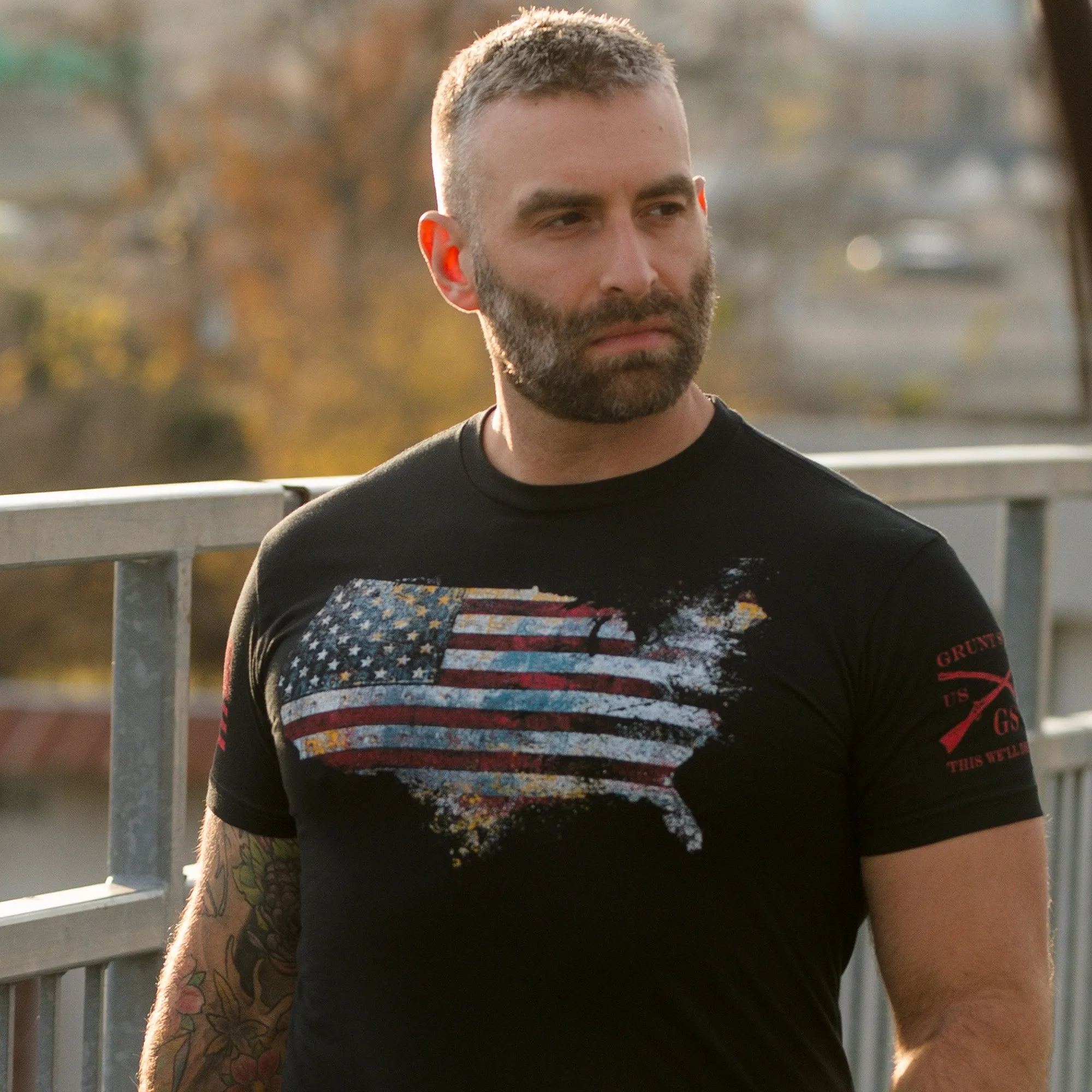 Red Blood Nation T-Shirt - Black sold by Grunt Style product image thumbnail 4