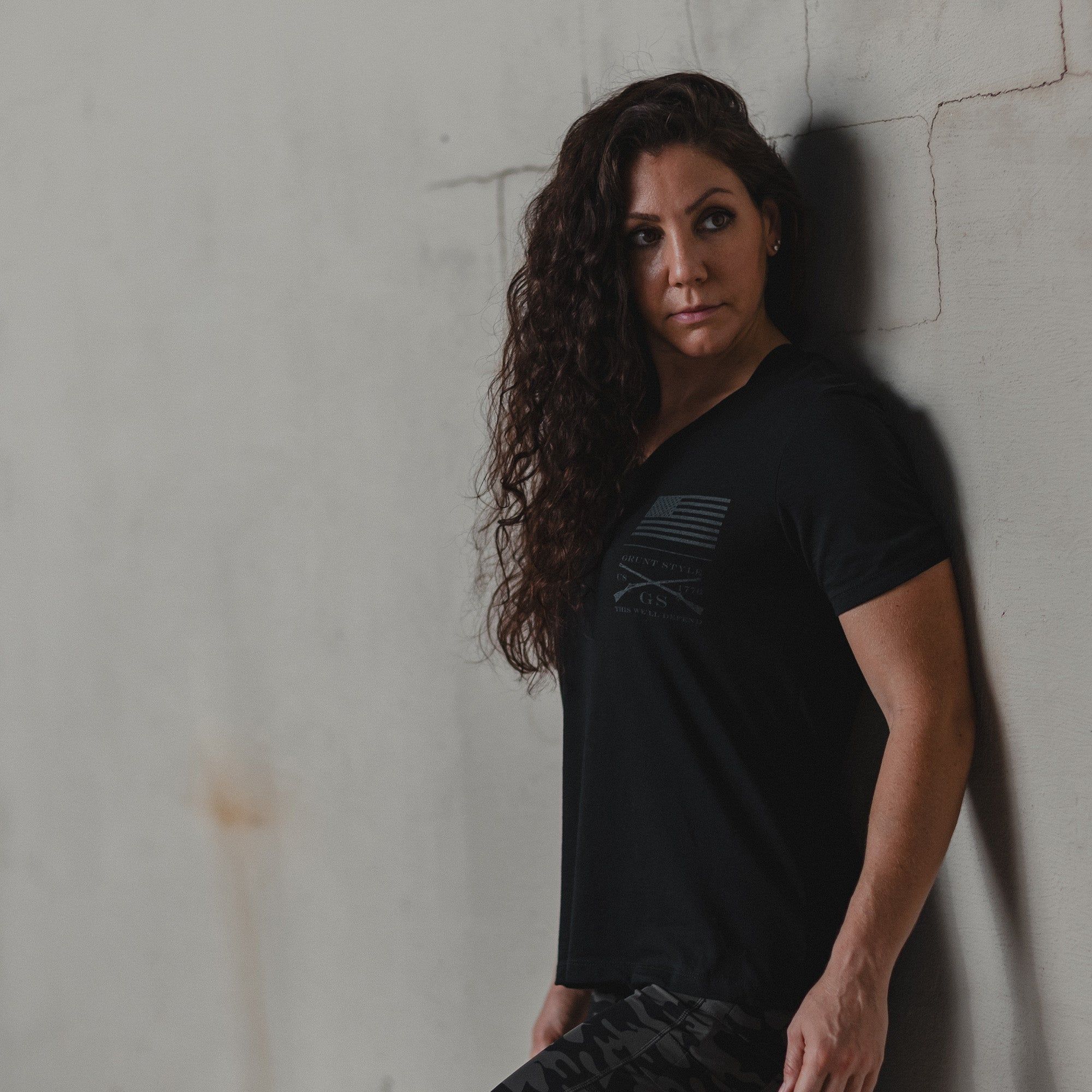 Women's Strength Through Suffering Relaxed V-Neck - Black sold by Grunt Style product image thumbnail 5