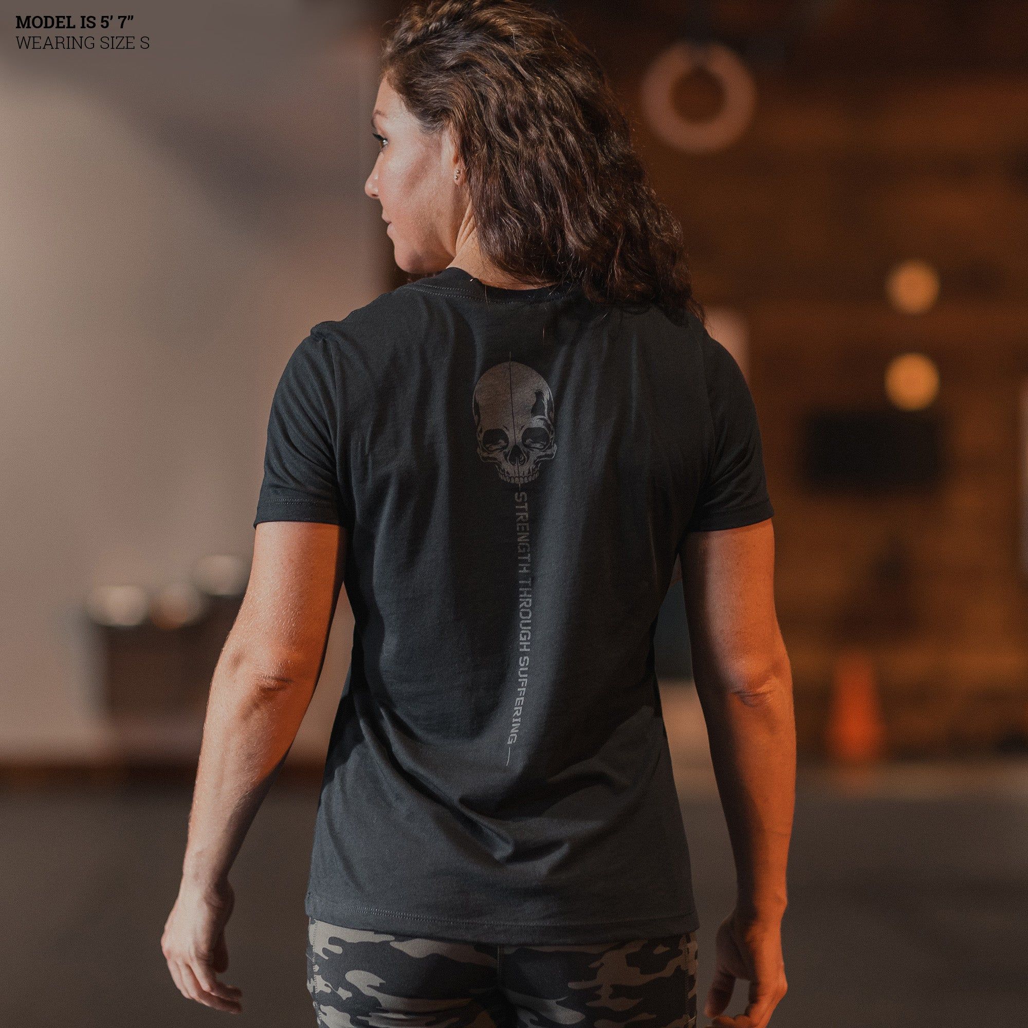 Women's Strength Through Suffering Relaxed V-Neck - Black sold by Grunt Style product image thumbnail 2