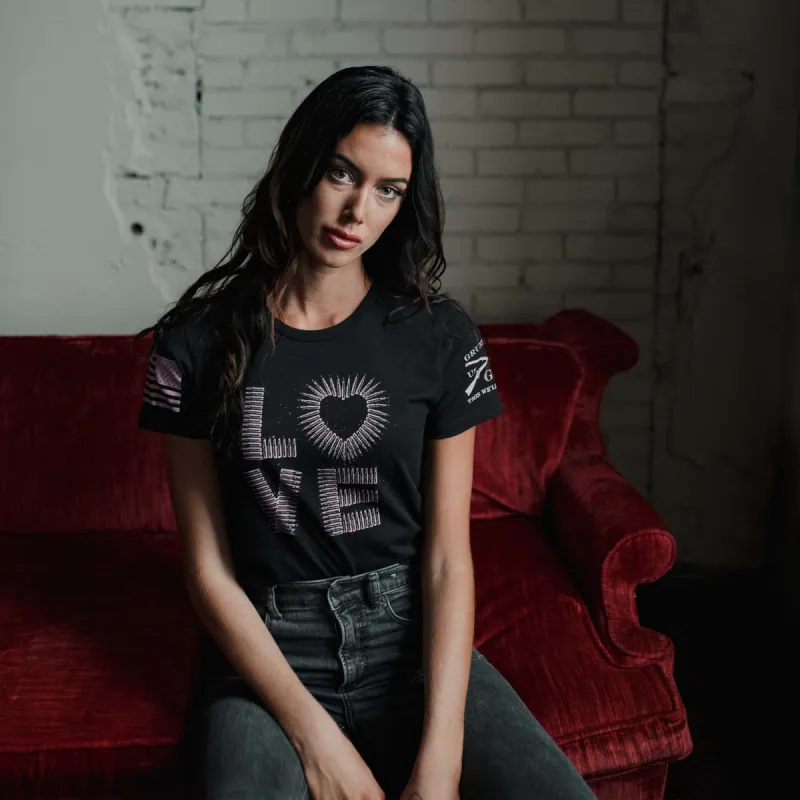 Women's Love Ammo Slim Fit T-Shirt - Black sold by Grunt Style