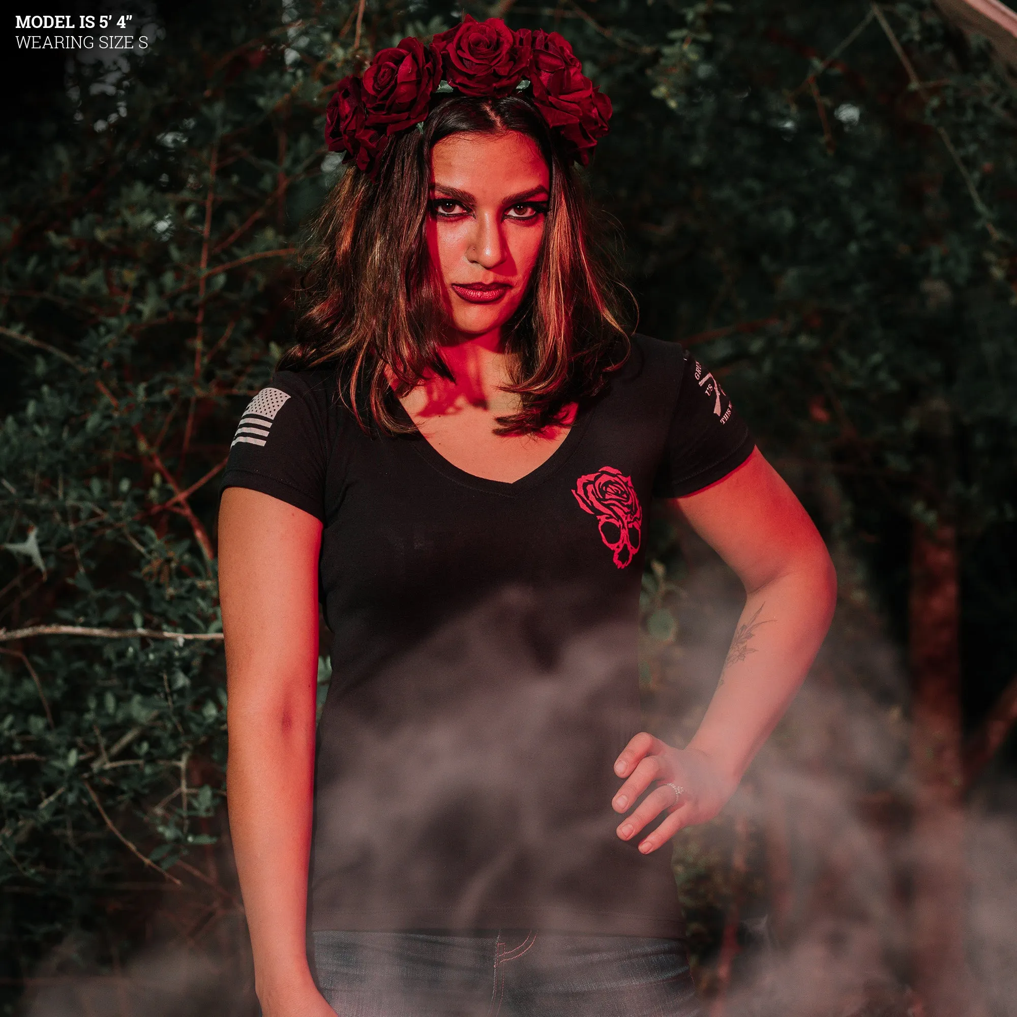 Women's Grim Reaper V-Neck - Black sold by Grunt Style product image thumbnail 3