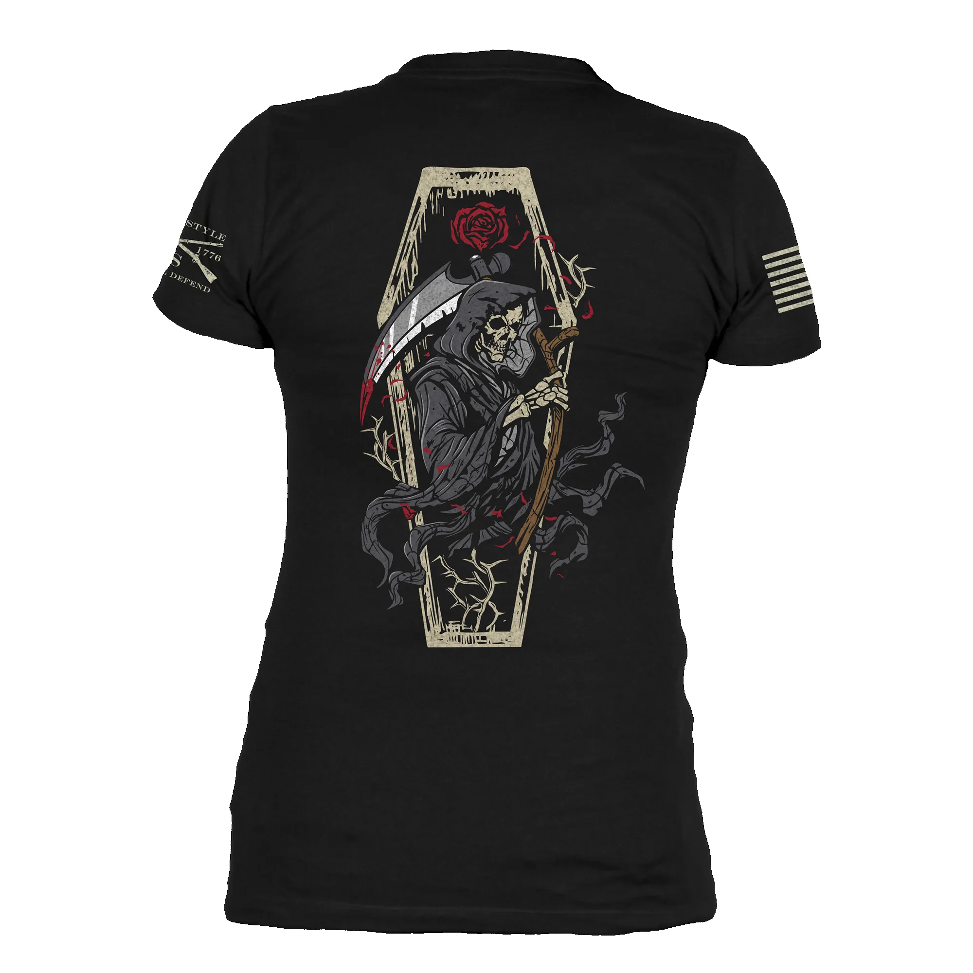 Women's Grim Reaper V-Neck - Black sold by Grunt Style product image thumbnail 5