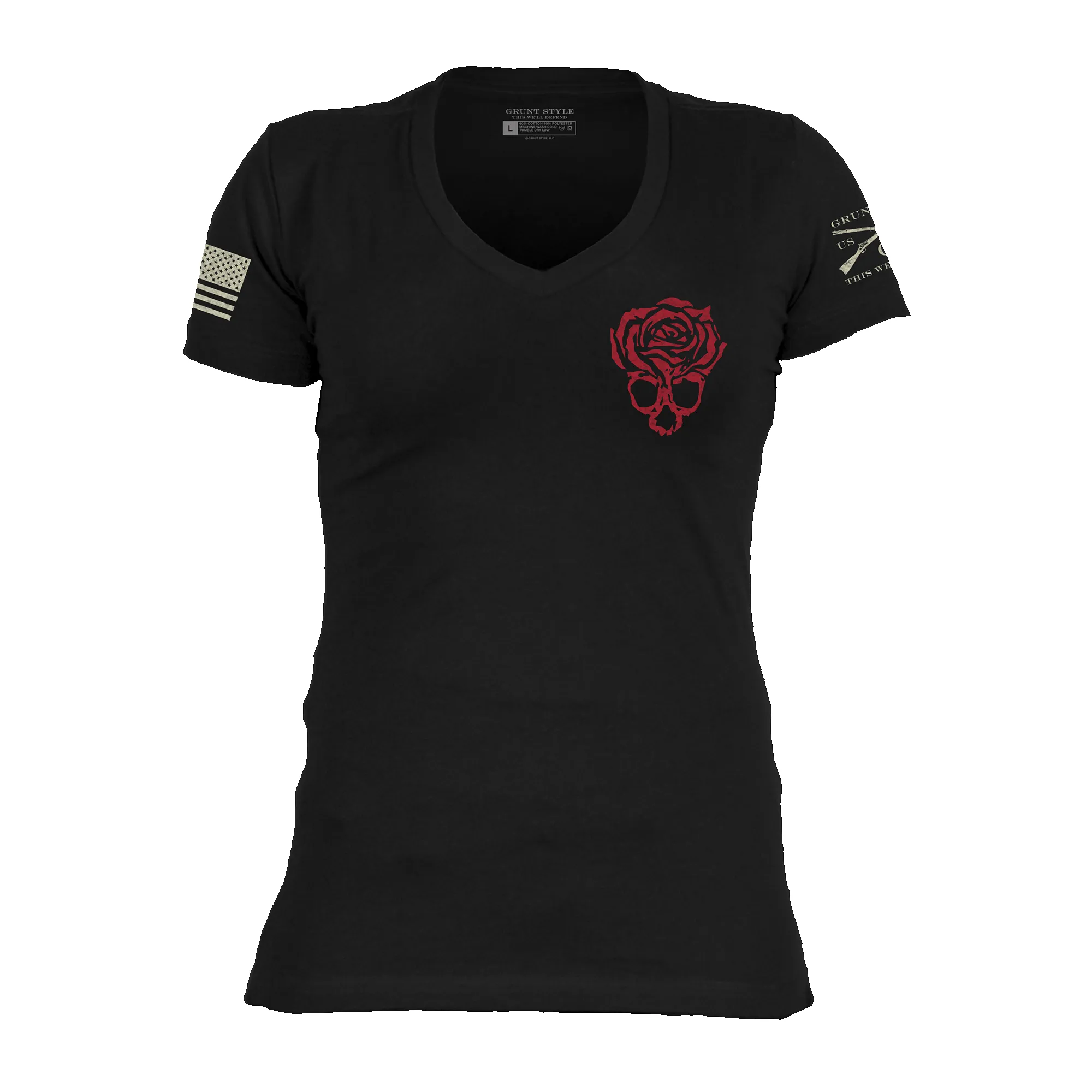 Women's Grim Reaper V-Neck - Black sold by Grunt Style product image thumbnail 4