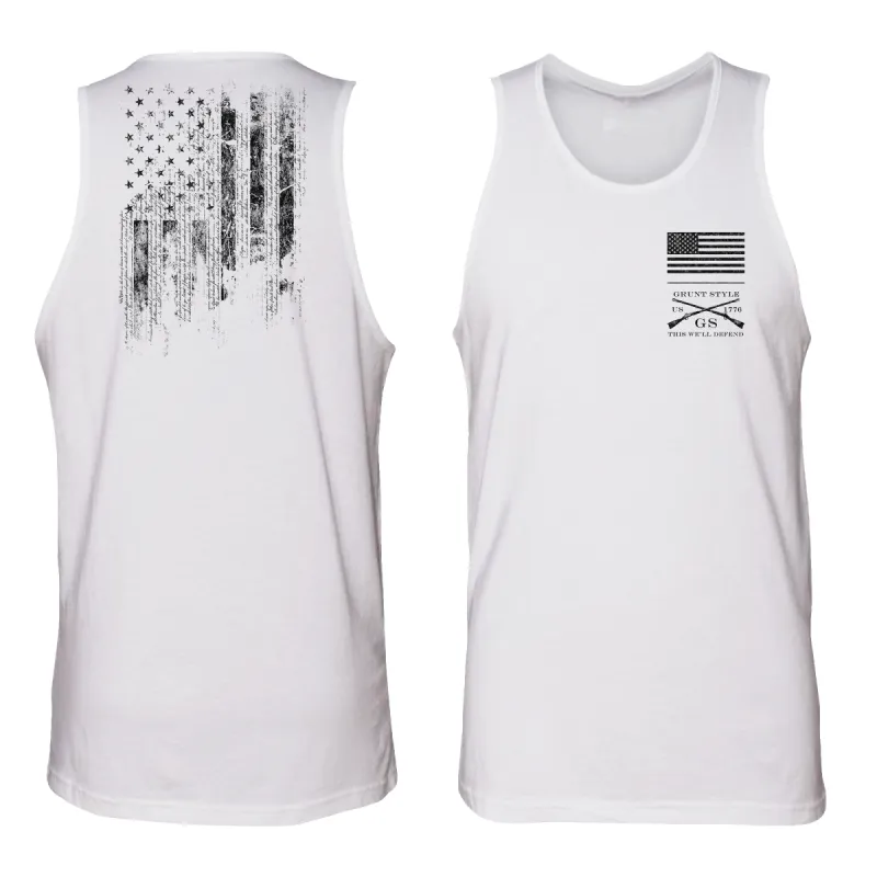 1776 Flag Tank - White sold by Grunt Style