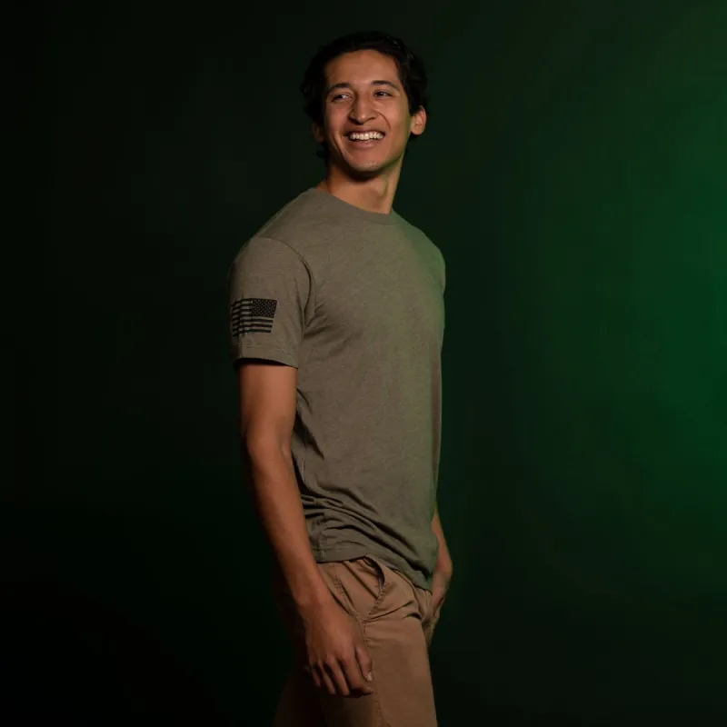 Club Member - Men's Basic T-Shirt - Heather Light Olive sold by Grunt Style