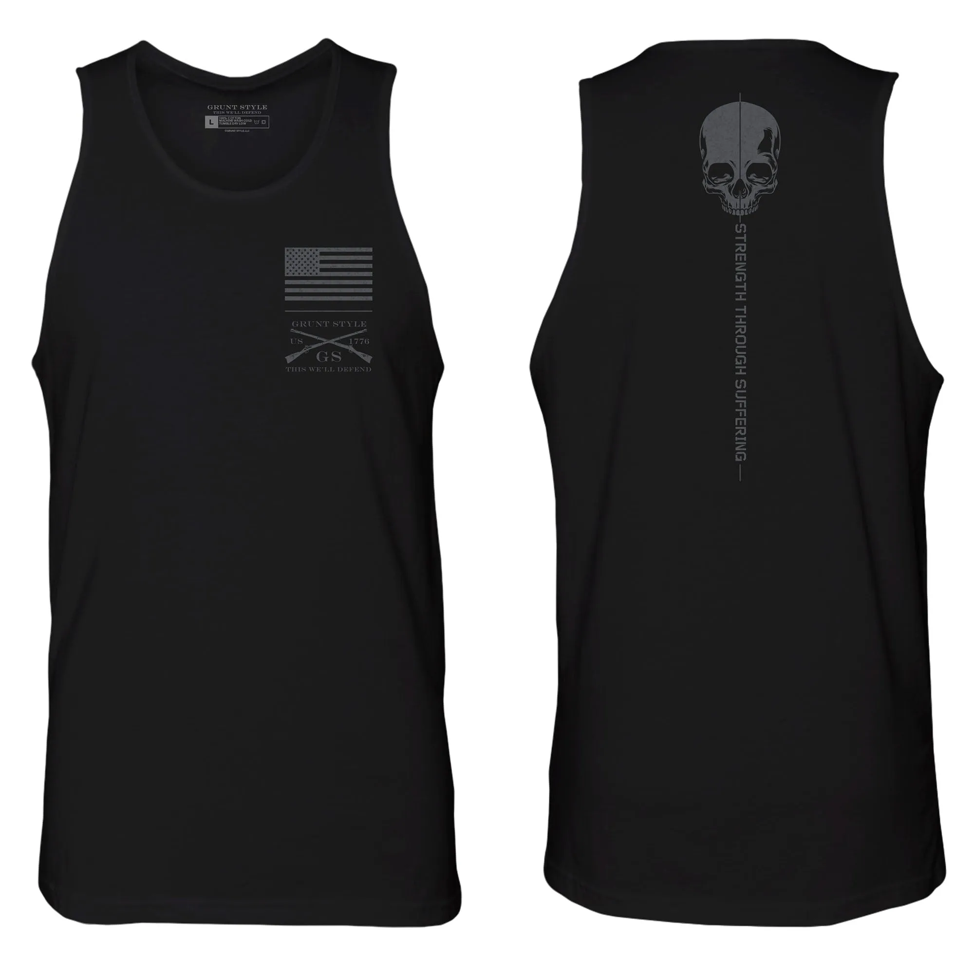 Men's Strength Through Suffering Tank - Black sold by Grunt Style product image thumbnail 3