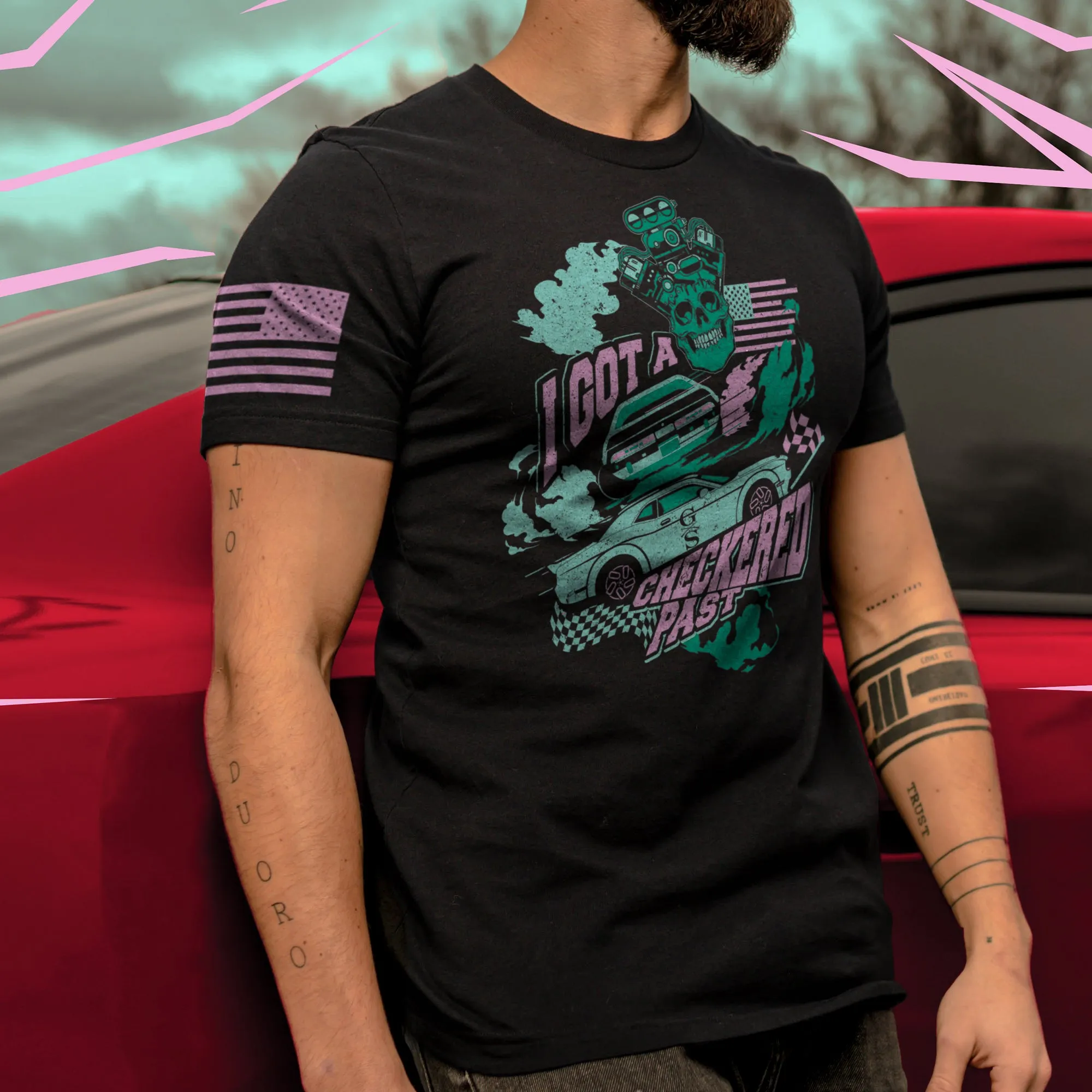 Checkered Past T-Shirt - Black sold by Grunt Style product image thumbnail 2