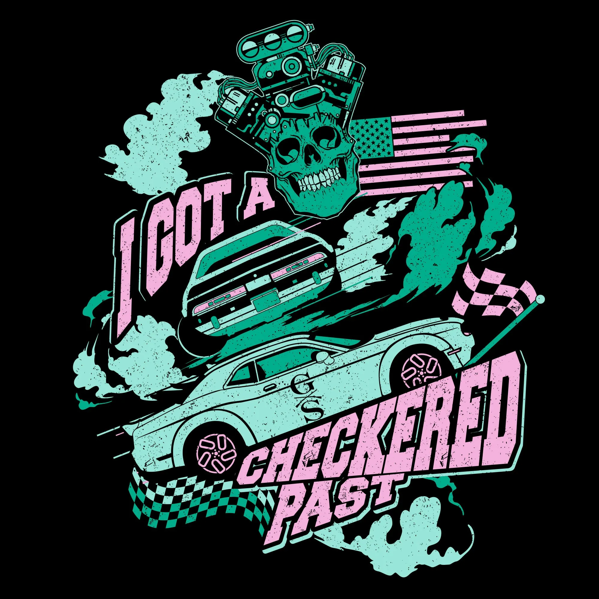 Checkered Past T-Shirt - Black sold by Grunt Style product image thumbnail 5