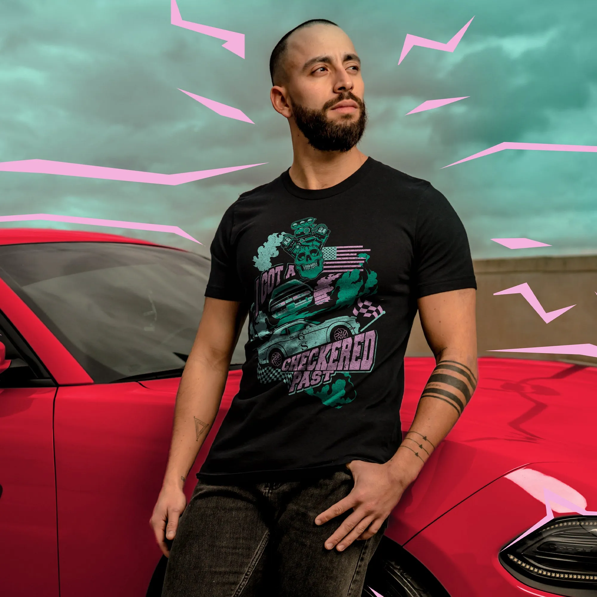 Checkered Past T-Shirt - Black sold by Grunt Style product image thumbnail 4