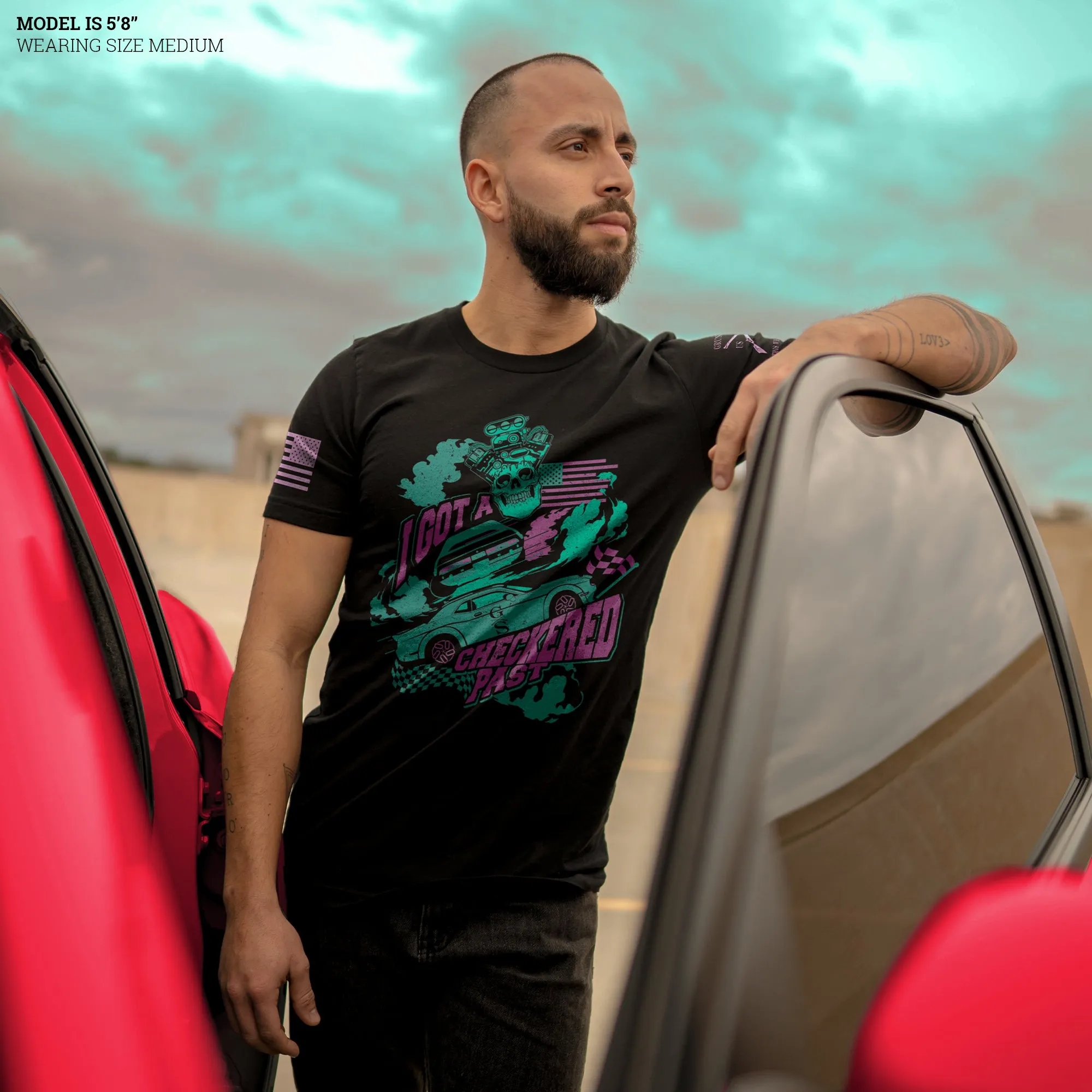 Checkered Past T-Shirt - Black sold by Grunt Style product image thumbnail 3