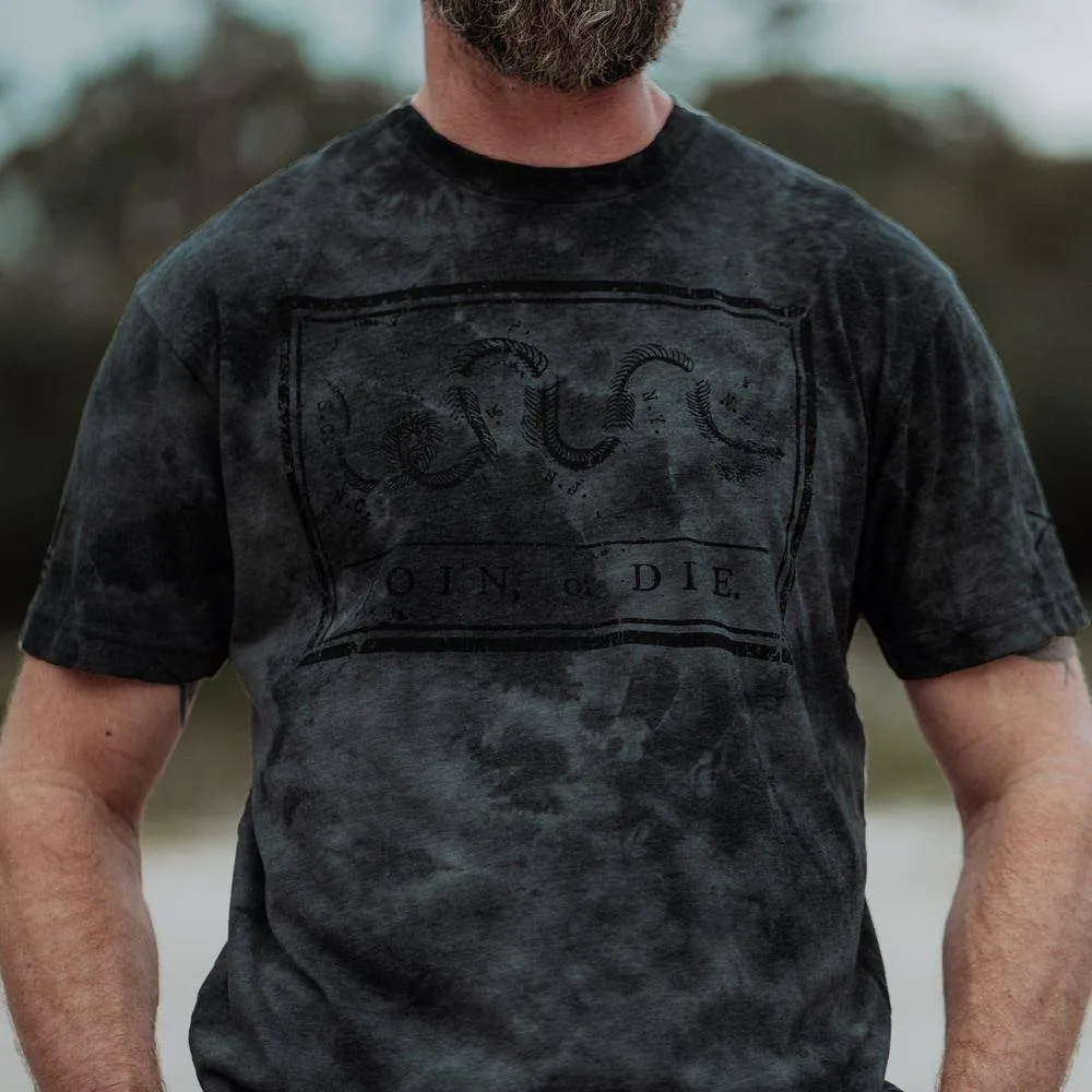 Men's Join or Die T-Shirt - Black Wash sold by Grunt Style