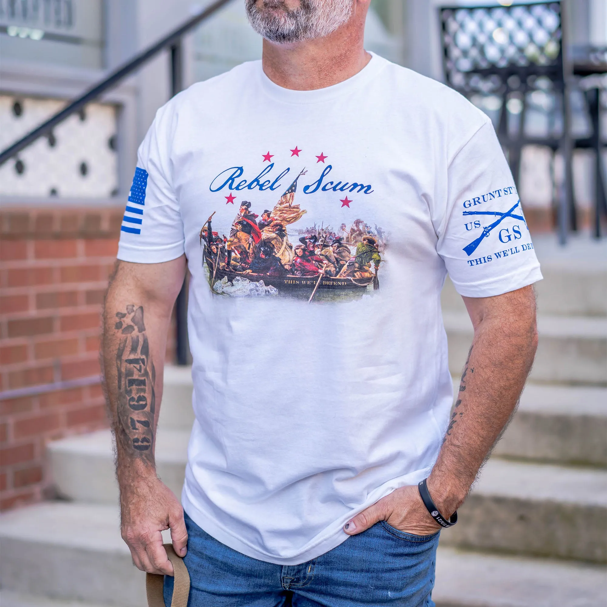 Rebel Scum T-Shirt - White sold by Grunt Style product image thumbnail 2