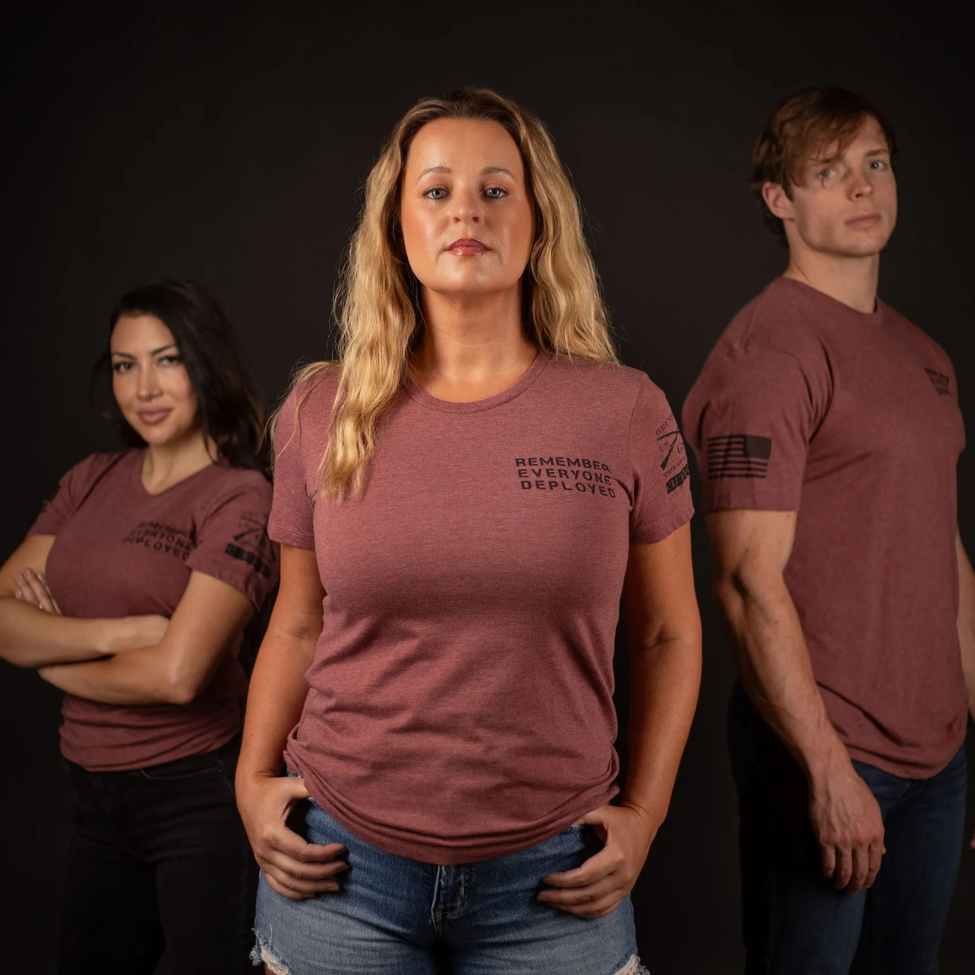 Women's R.E.D. All Forces Club Exclusive T-Shirt - Burgundy Heather sold by Grunt Style