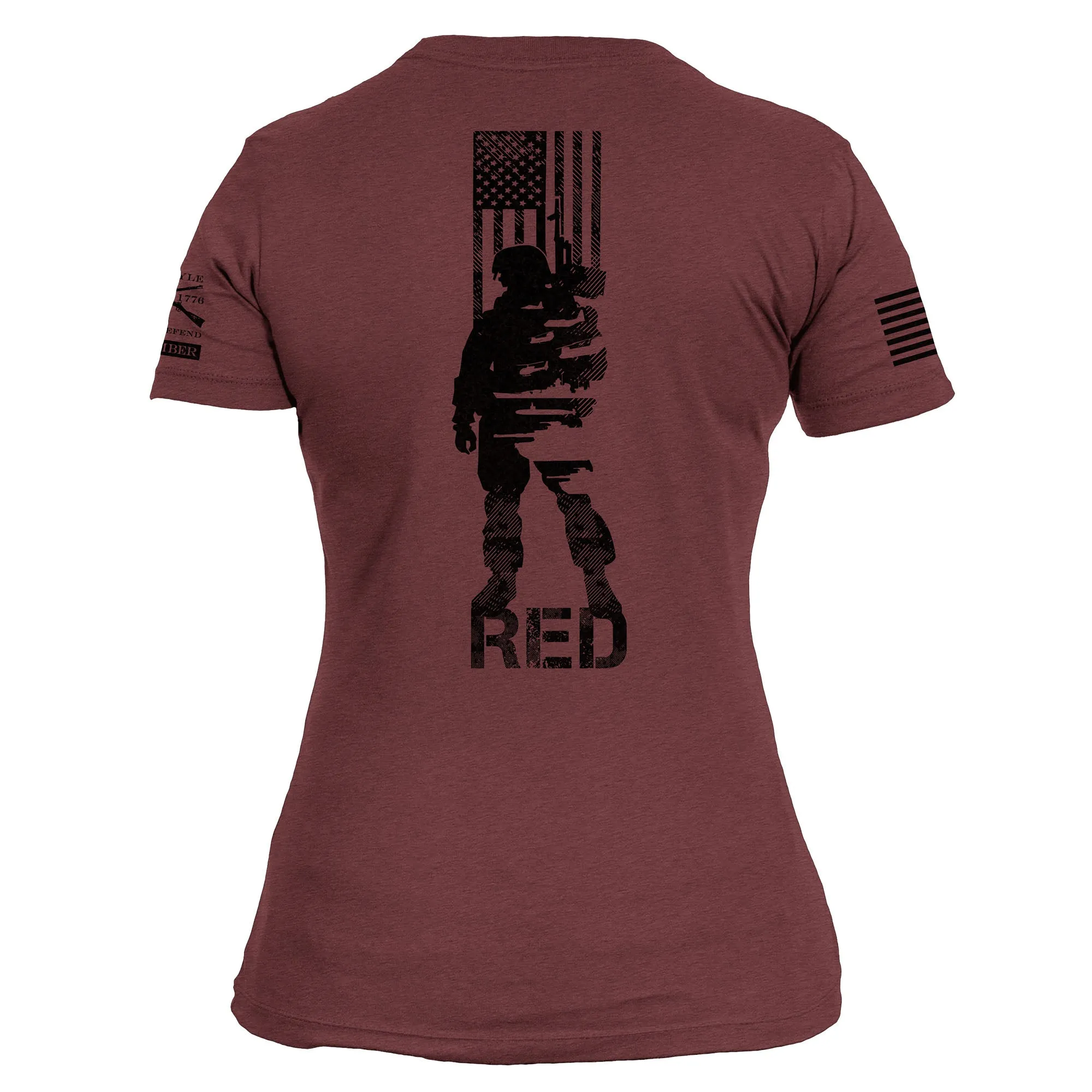 Women's R.E.D. All Forces Club Exclusive T-Shirt - Burgundy Heather sold by Grunt Style product image thumbnail 4