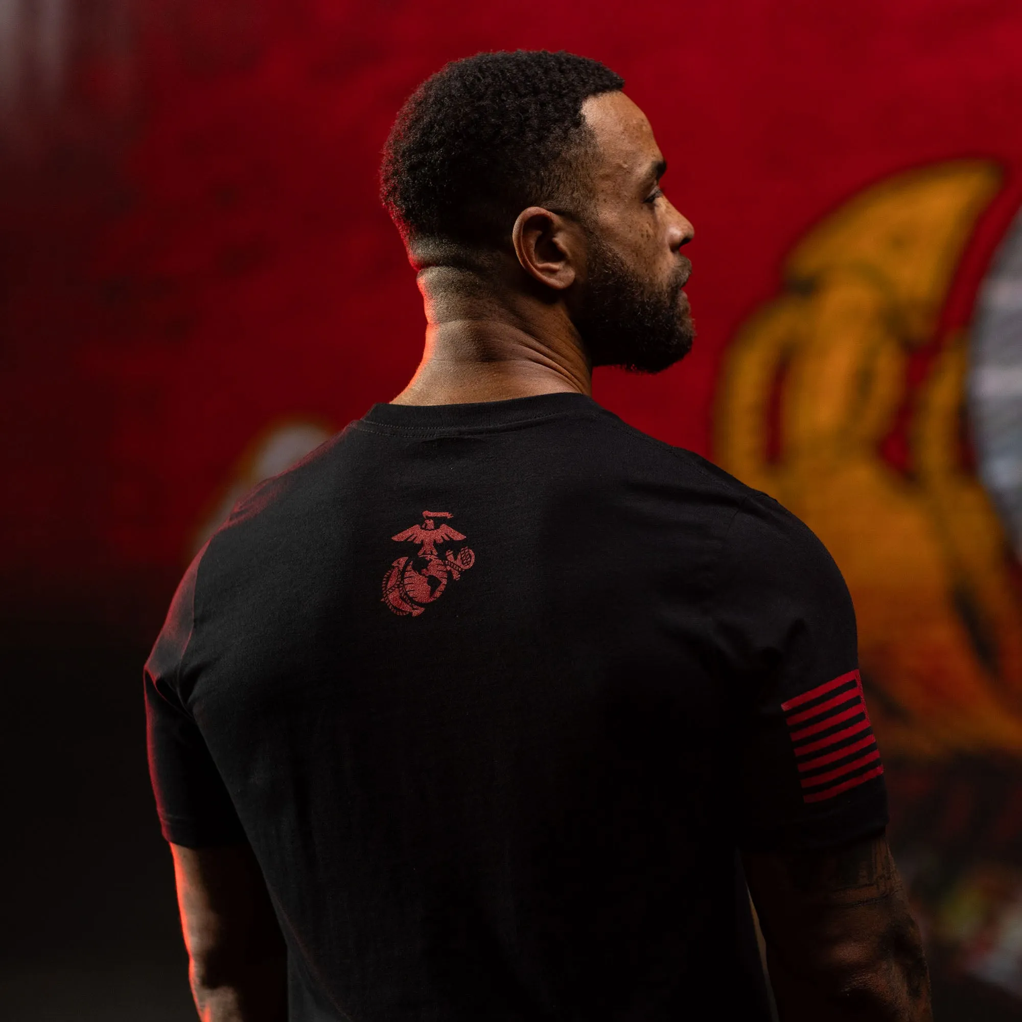 USMC - First In T-Shirt - Black sold by Grunt Style product image thumbnail 3