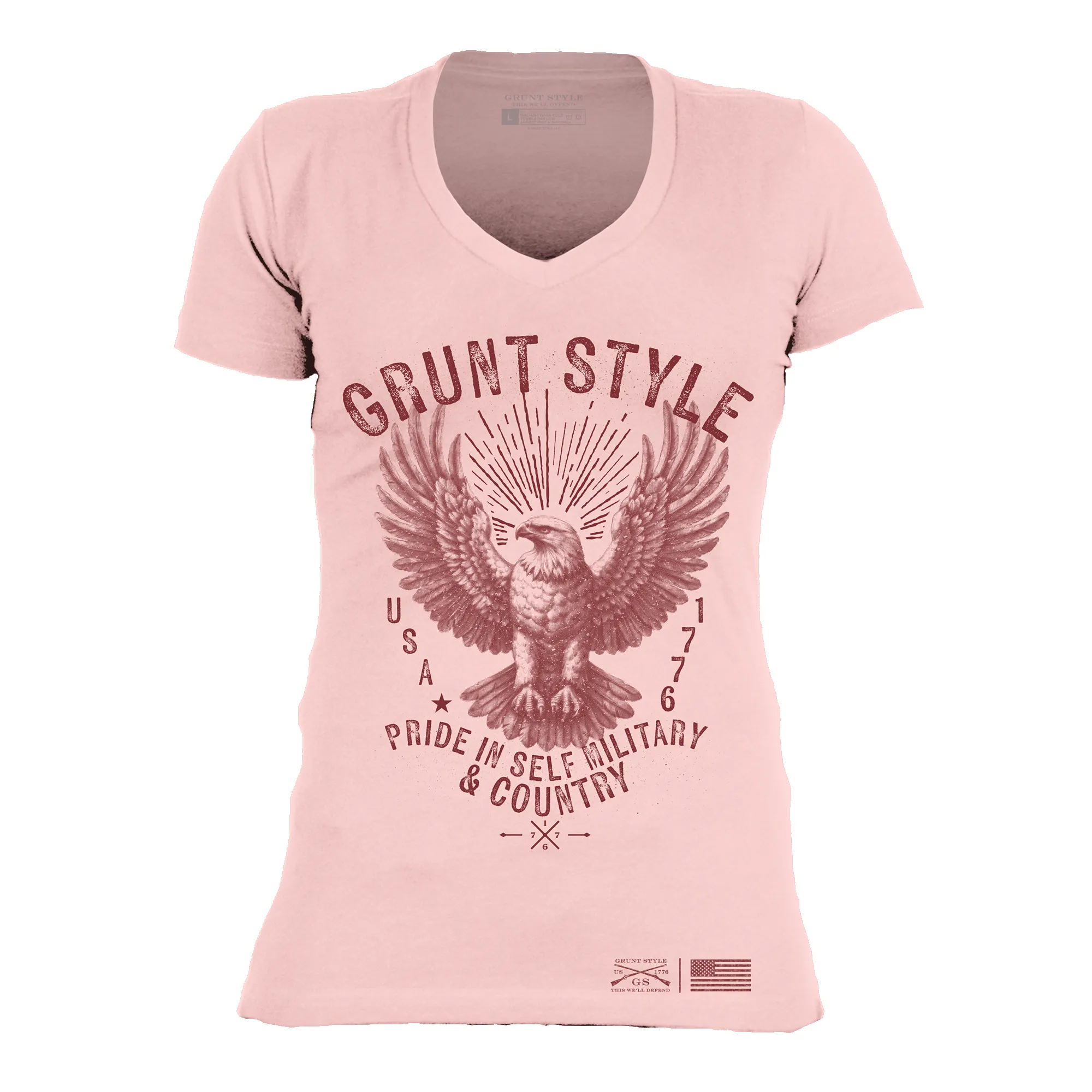 Women's Ethos Eagle V-Neck - Light Pink sold by Grunt Style product image thumbnail 2