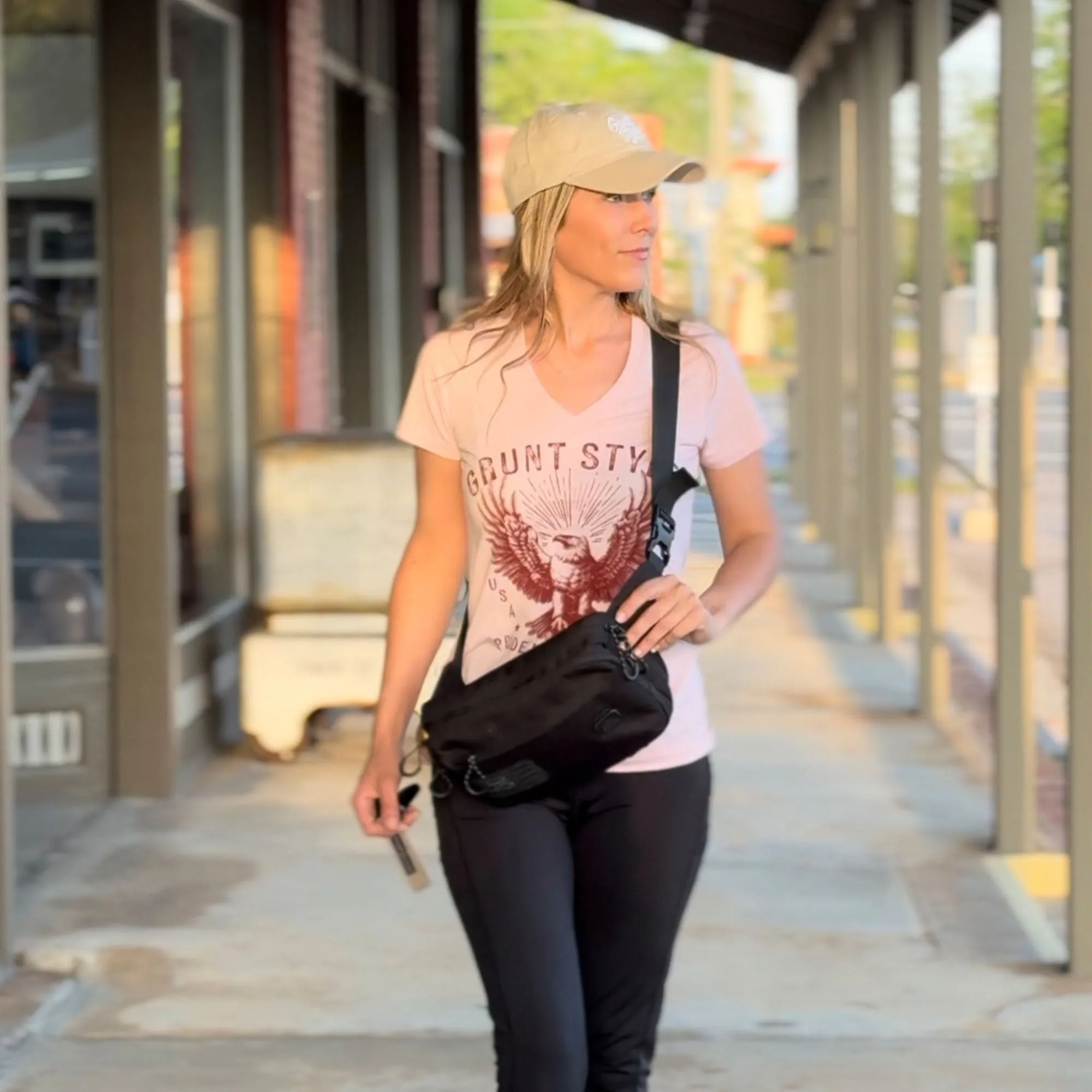 Women's Ethos Eagle V-Neck - Light Pink sold by Grunt Style product image thumbnail 4