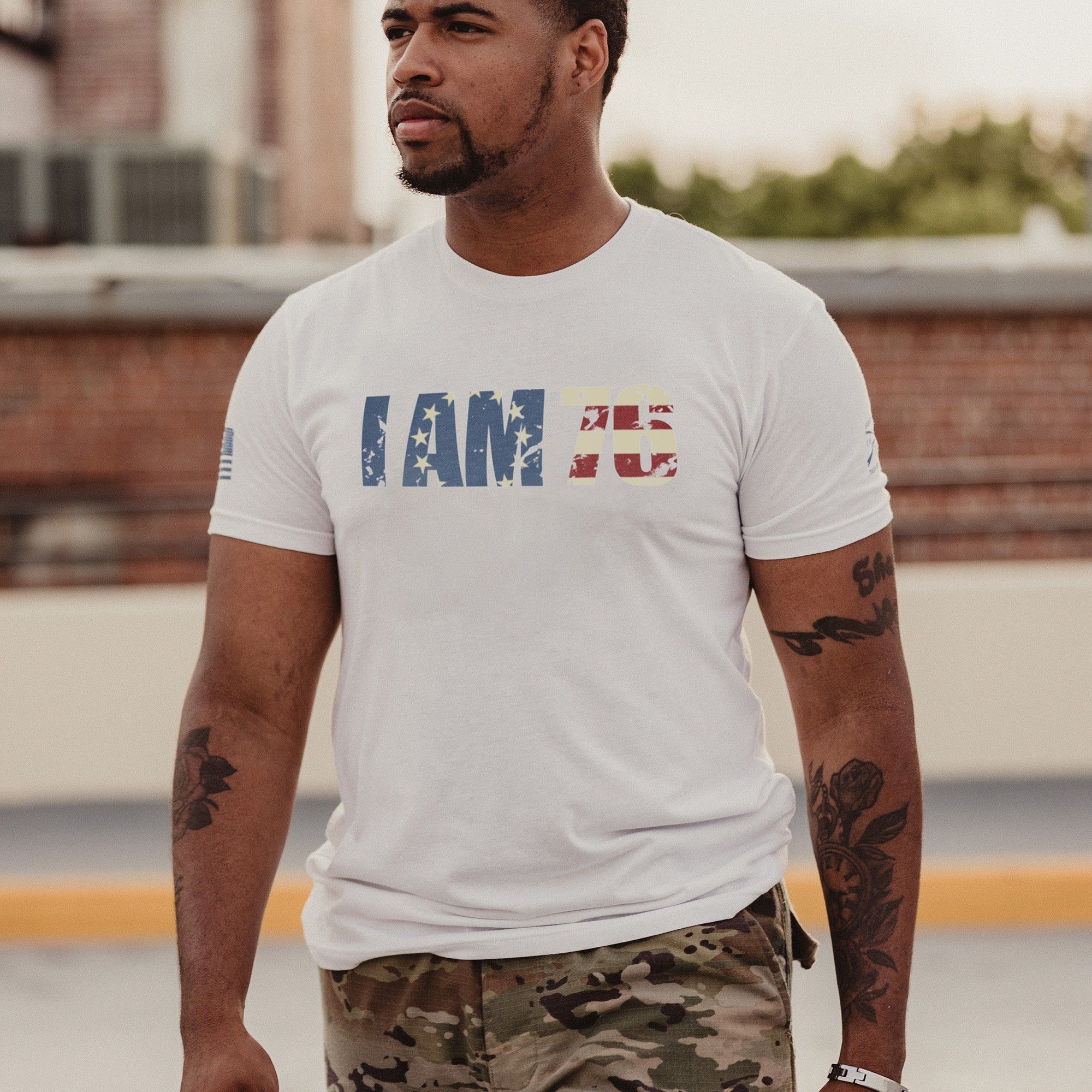 I AM 76 T-Shirt - White sold by Grunt Style product image thumbnail 2