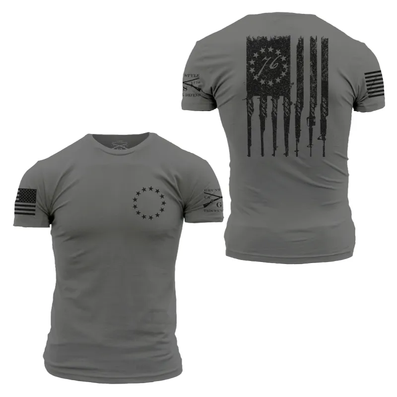 Betsy Rifle Flag T-Shirt - Heavy Metal sold by Grunt Style