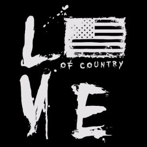 Women's Love of Country V-Neck - Black sold by Grunt Style