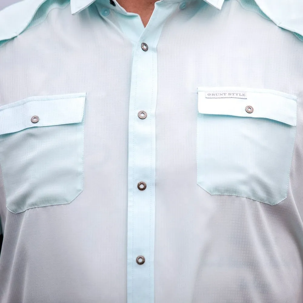 Short Sleeve Fishing Shirt - Light Blue sold by Grunt Style product image thumbnail 4