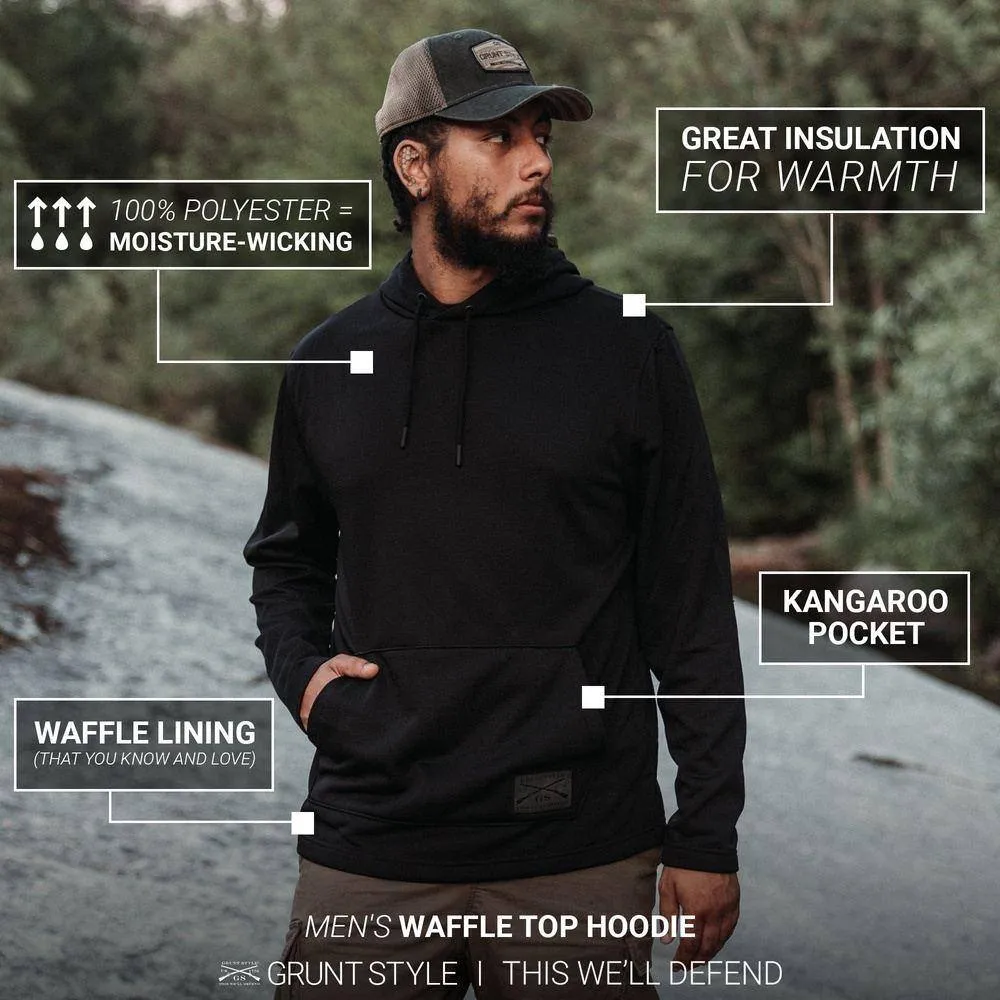 Men's Waffle Top Hoodie - Black sold by Grunt Style product image thumbnail 2