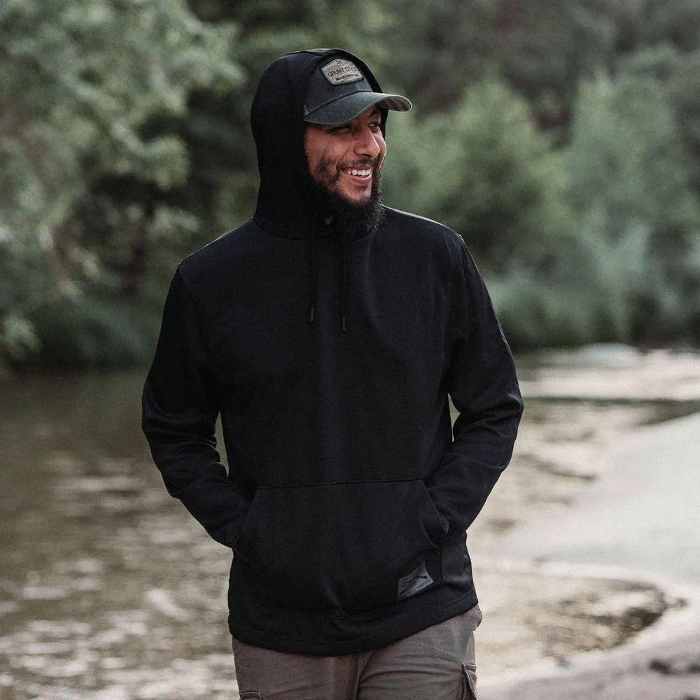 Men's Waffle Top Hoodie - Black sold by Grunt Style