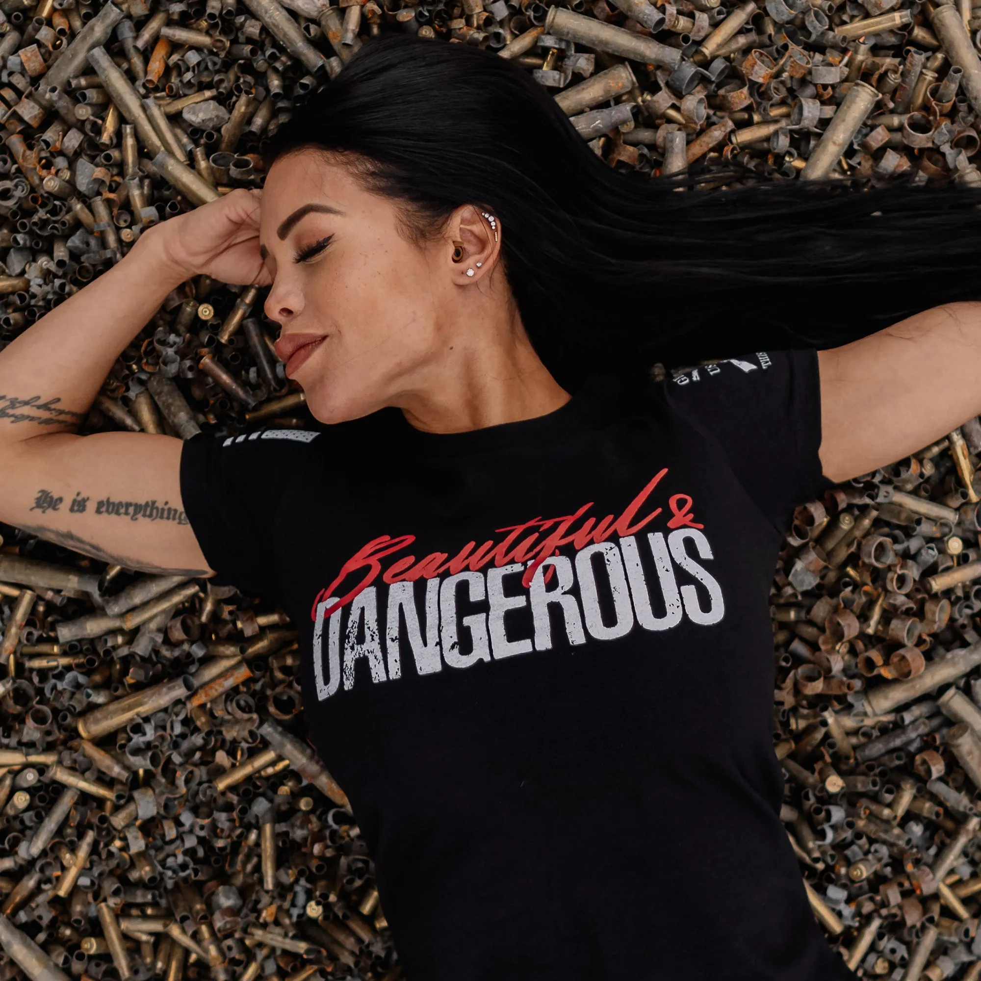 Women's Beautiful & Dangerous T-Shirt - Black sold by Grunt Style product image thumbnail 2
