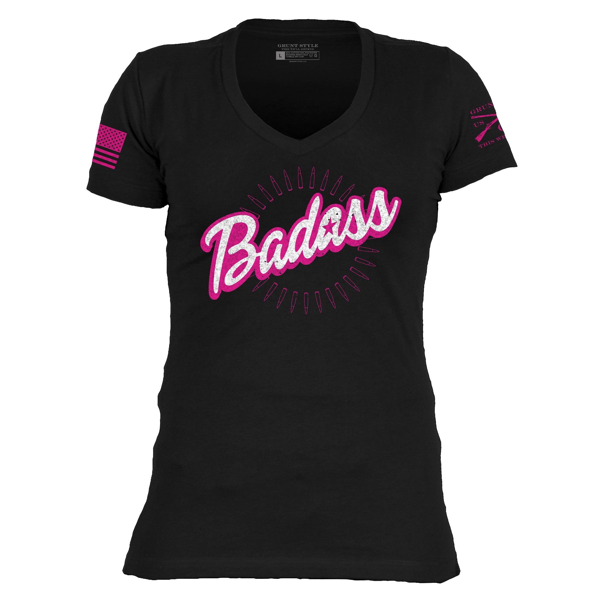 Women's Badass V-Neck - Black sold by Grunt Style product image thumbnail 4