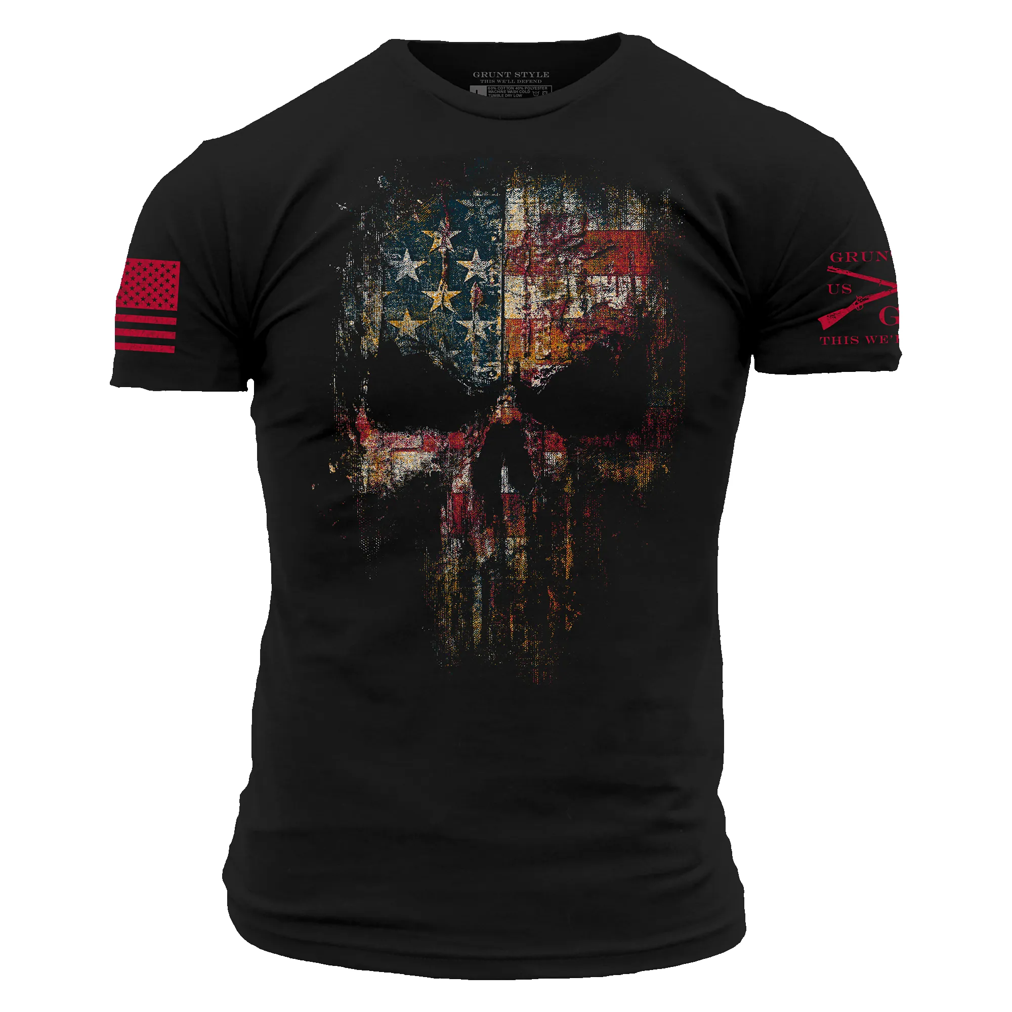 Red Blood American Reaper T-Shirt - Black sold by Grunt Style