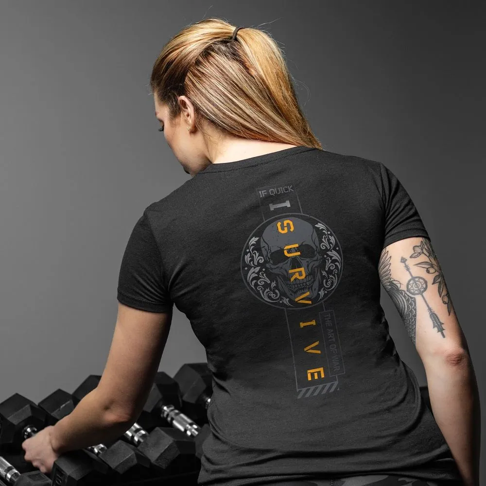 Women's I Survive Slim Fit T-Shirt - Black sold by Grunt Style product image thumbnail 3
