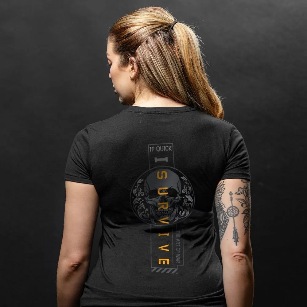 Women's I Survive Slim Fit T-Shirt - Black sold by Grunt Style