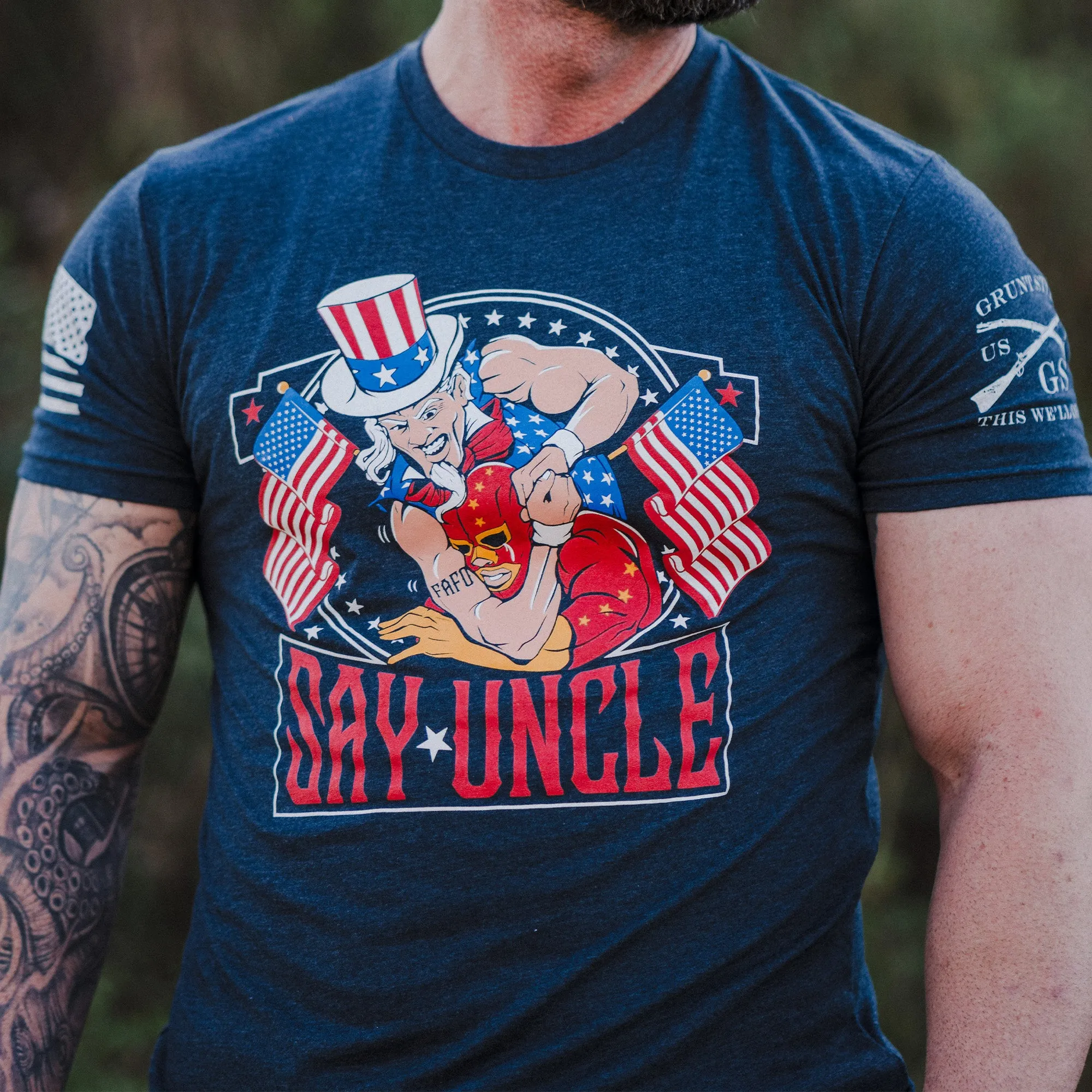 Say Uncle T-Shirt - Midnight Navy sold by Grunt Style product image thumbnail 3