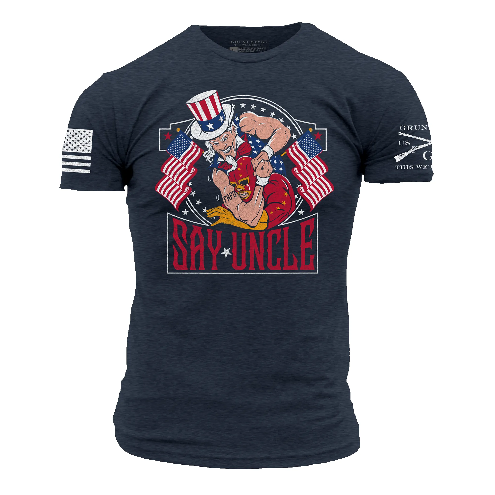 Say Uncle T-Shirt - Midnight Navy sold by Grunt Style