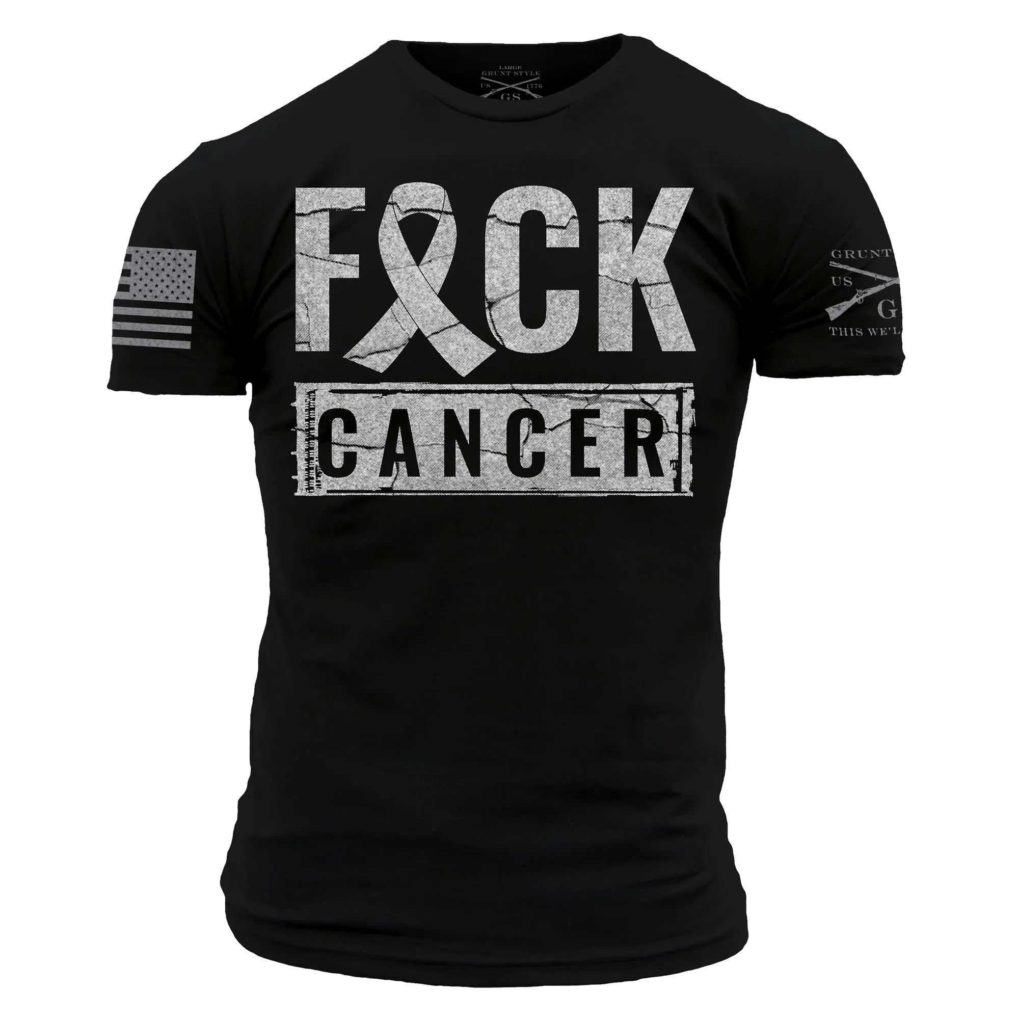 F*ck Cancer Throwback T-Shirt - Black sold by Grunt Style