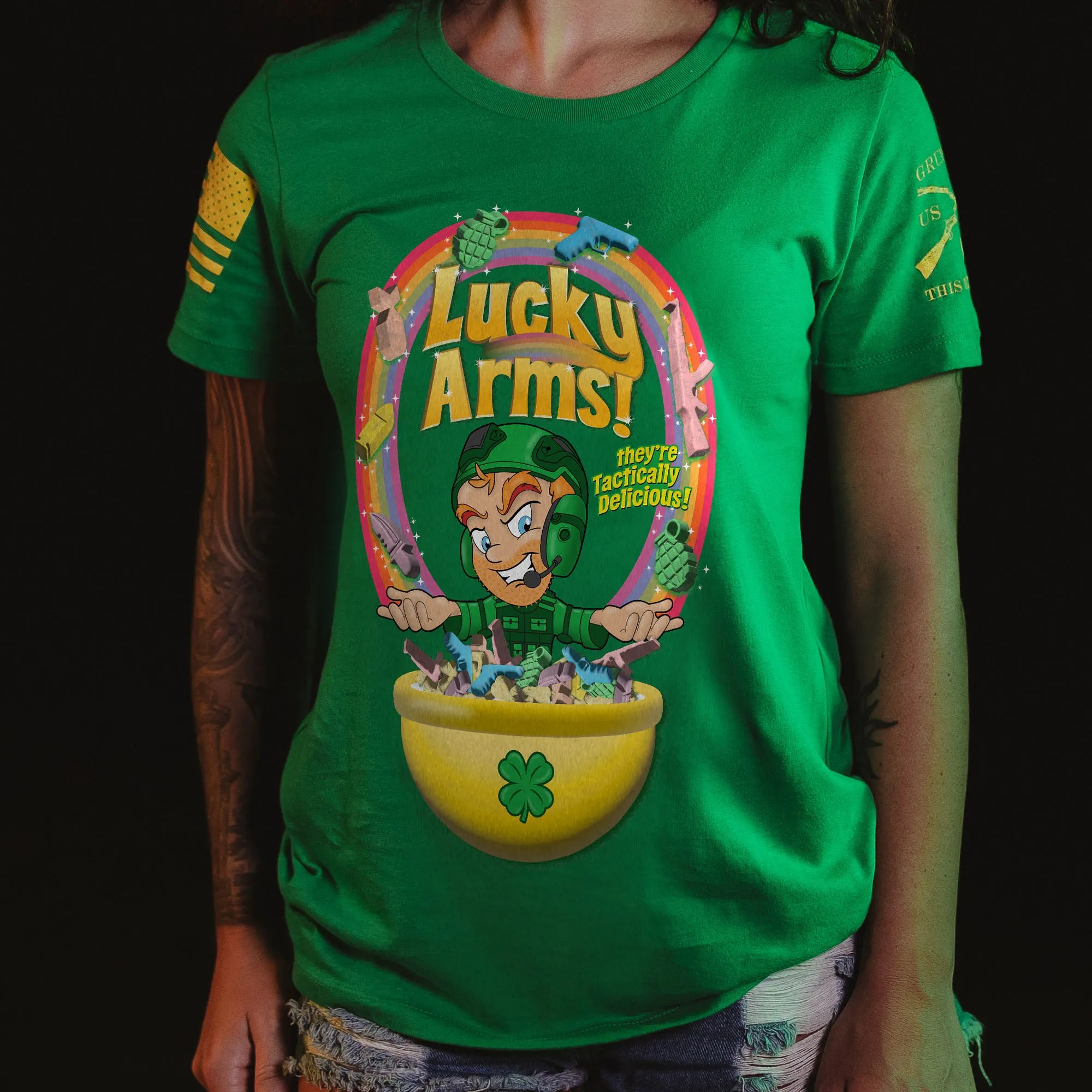Women's Lucky Arms T-Shirt - Green sold by Grunt Style product image thumbnail 2