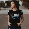 Women's Blue Line American Acid Slim Fit T-Shirt - Black sold by Grunt Style