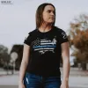 Women's Blue Line American Acid Slim Fit T-Shirt - Black sold by Grunt Style