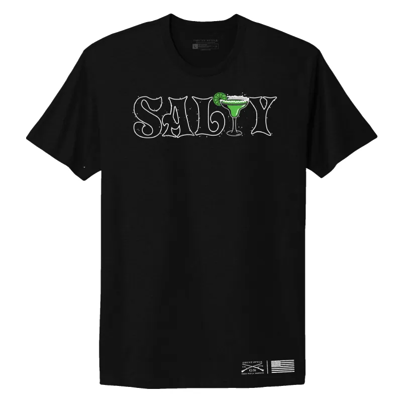 Women's Salty Boyfriend Fit T-Shirt - Black sold by Grunt Style